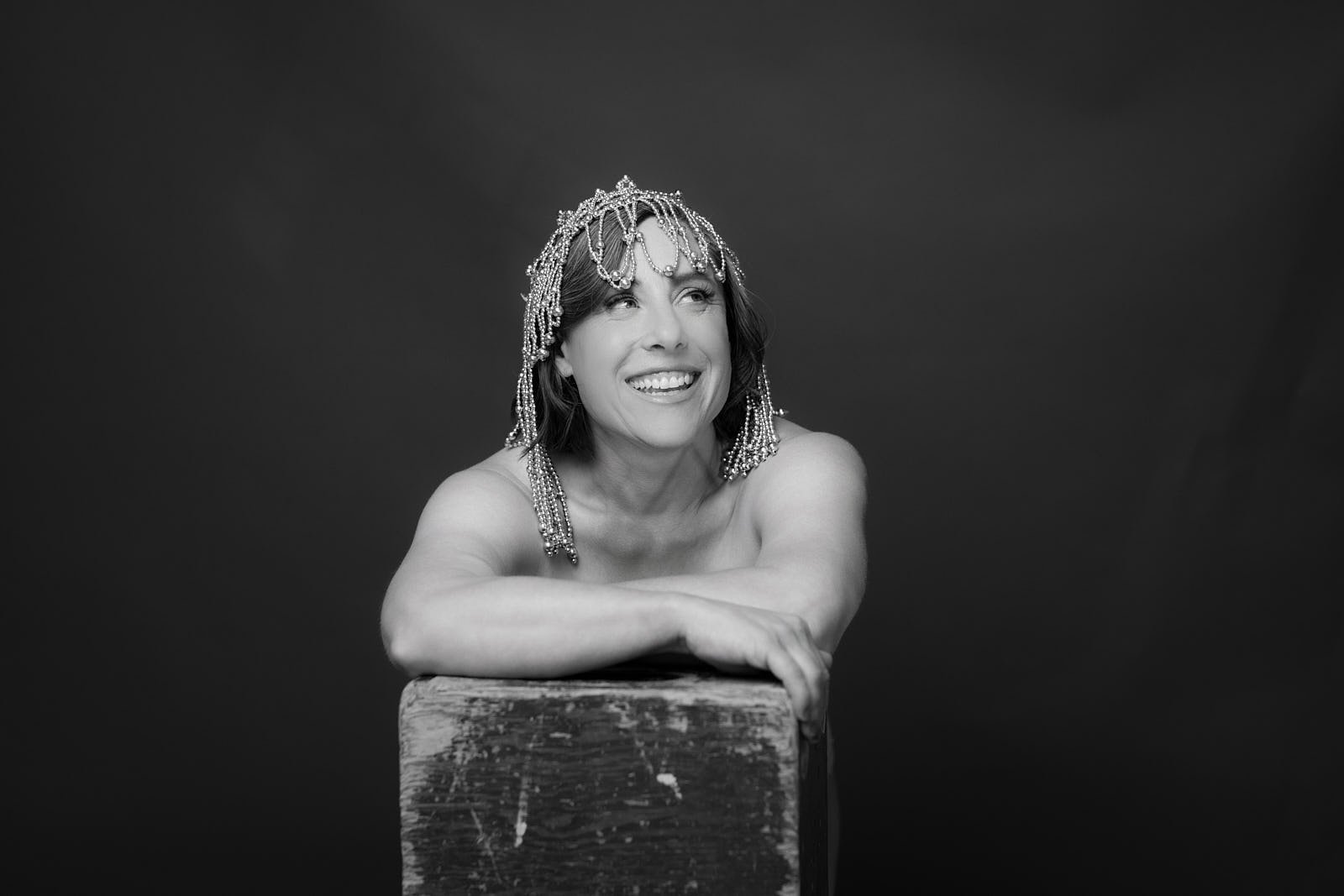 Black and white portrait of Rikki Ward, Bay Area Oakland boudoir photographer.