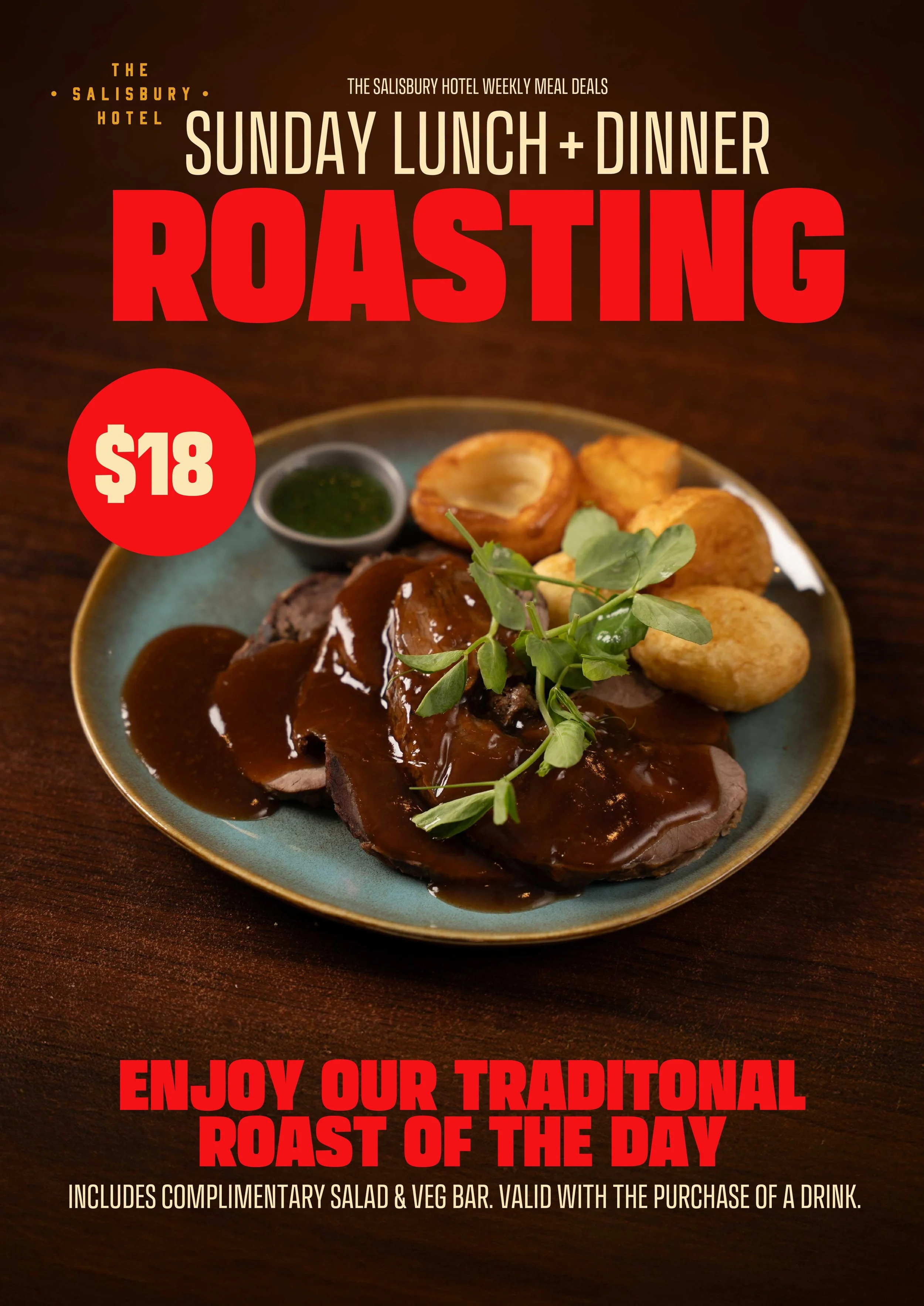 $18 Sunday Roast of the Day in Salisbury