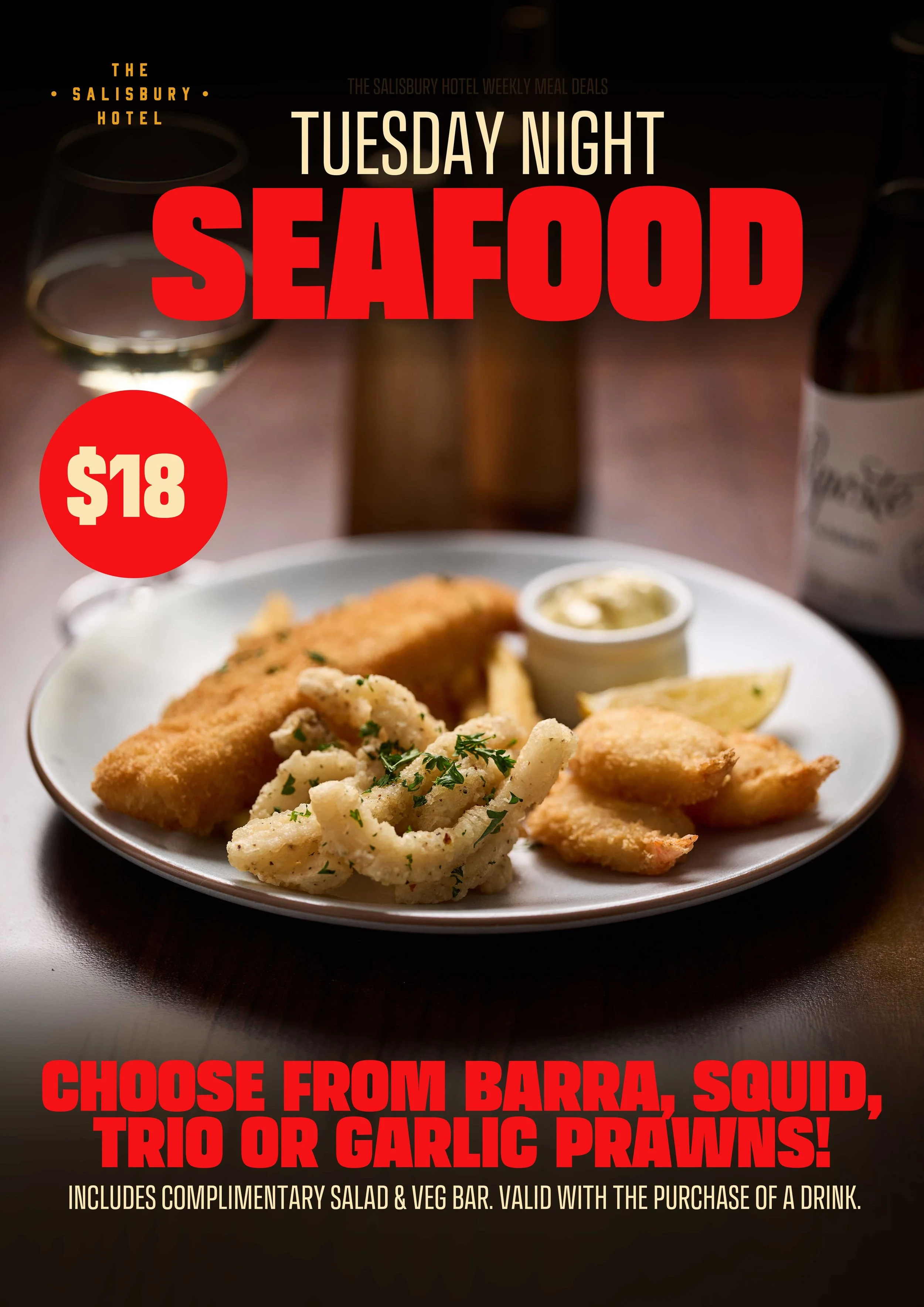 $18 Seafood Tuesday in Salisbury