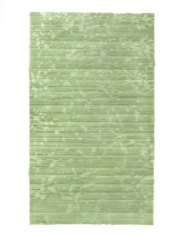 Long Light Green Abaca Fold, 2008 — handfolded light green abaca fold, 28 7/8" x 17"