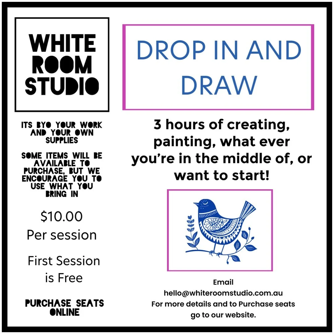 Drop in and Draw Friday Arvo  12th June 12-3pm BYO ART- Use of studio