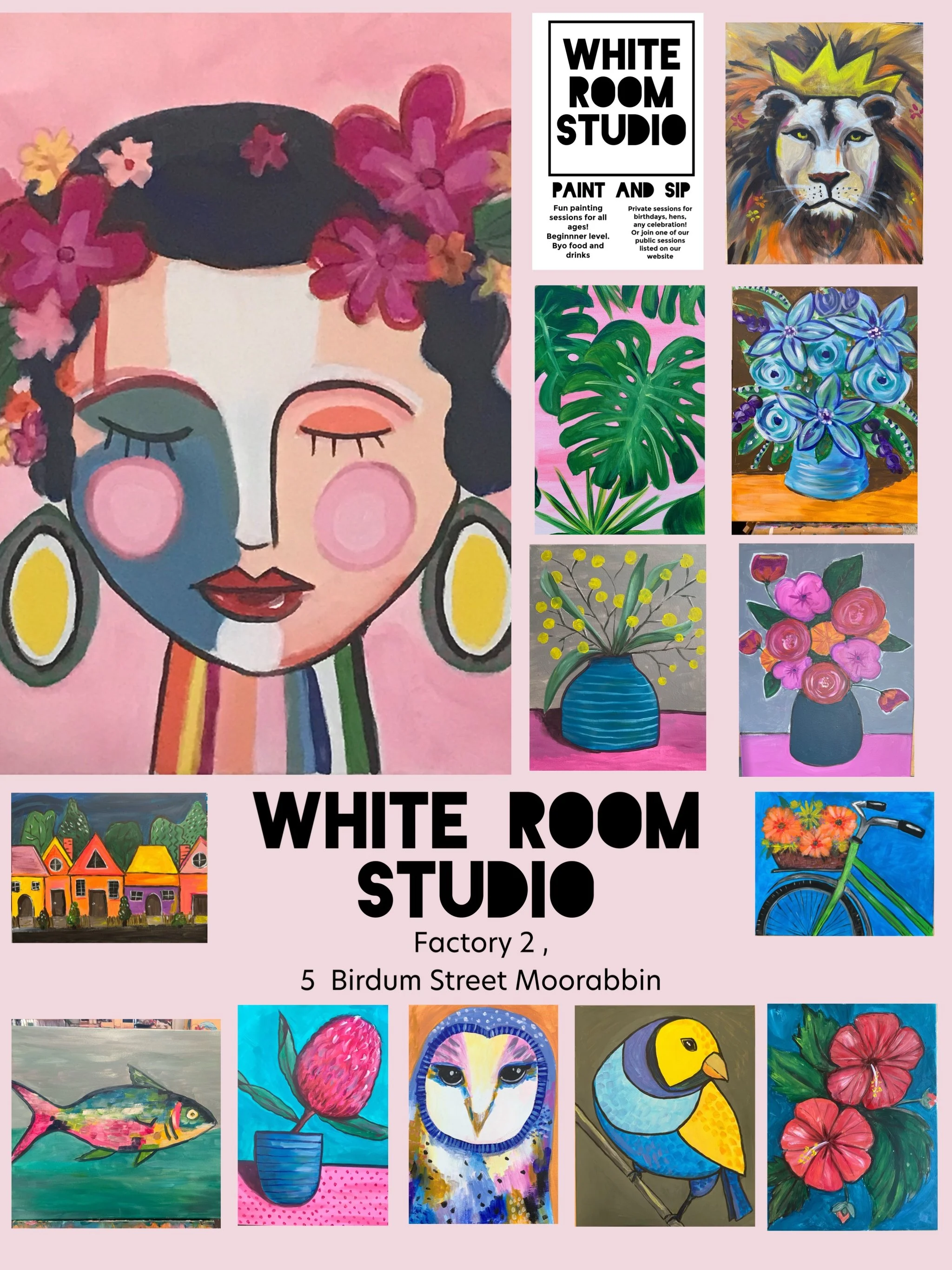 white room Studio Paint and sip Moorabbin