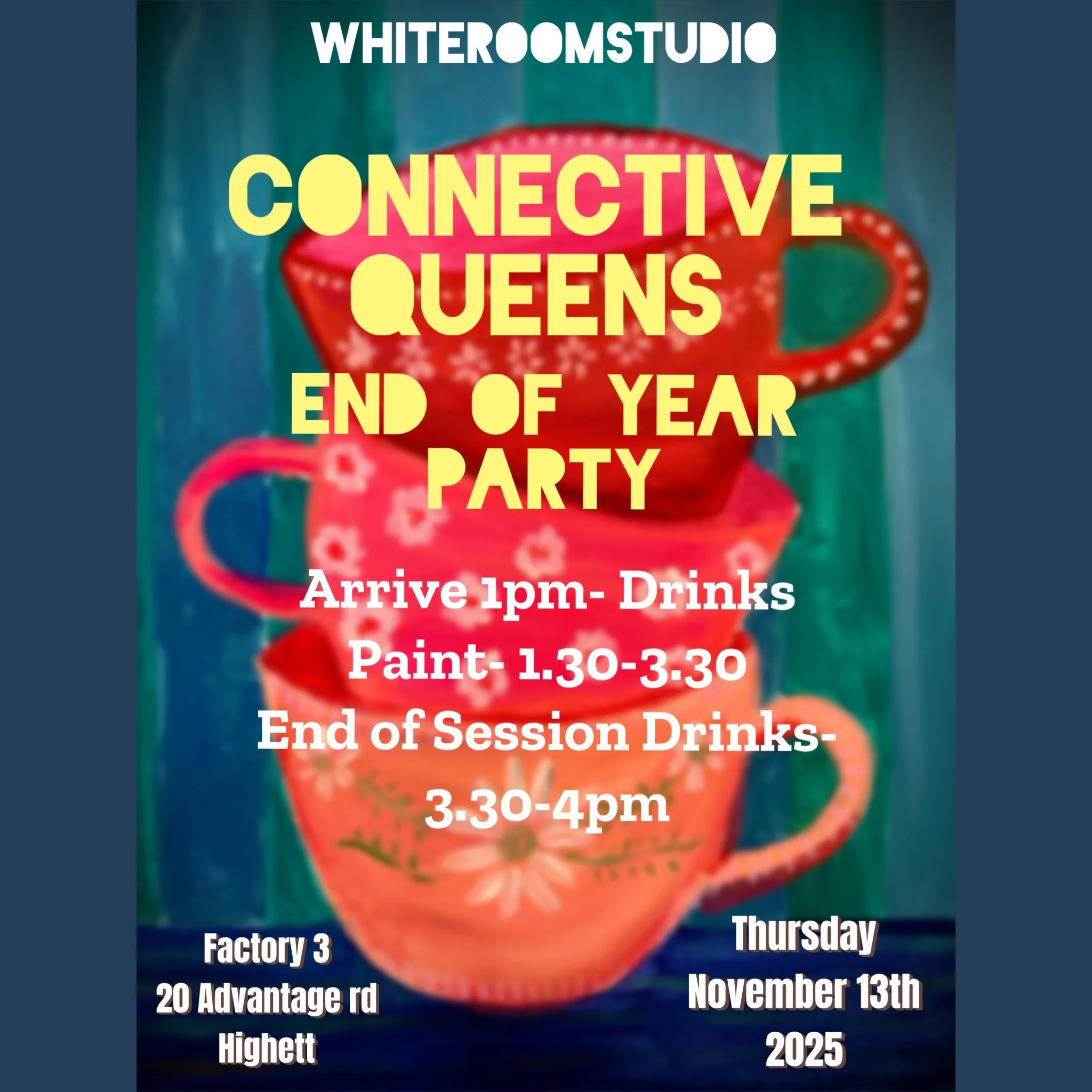 PRIVATE FUNCTION - Connective Queens - Thursday  13th November - Tea Cups - 1pm-4pm
