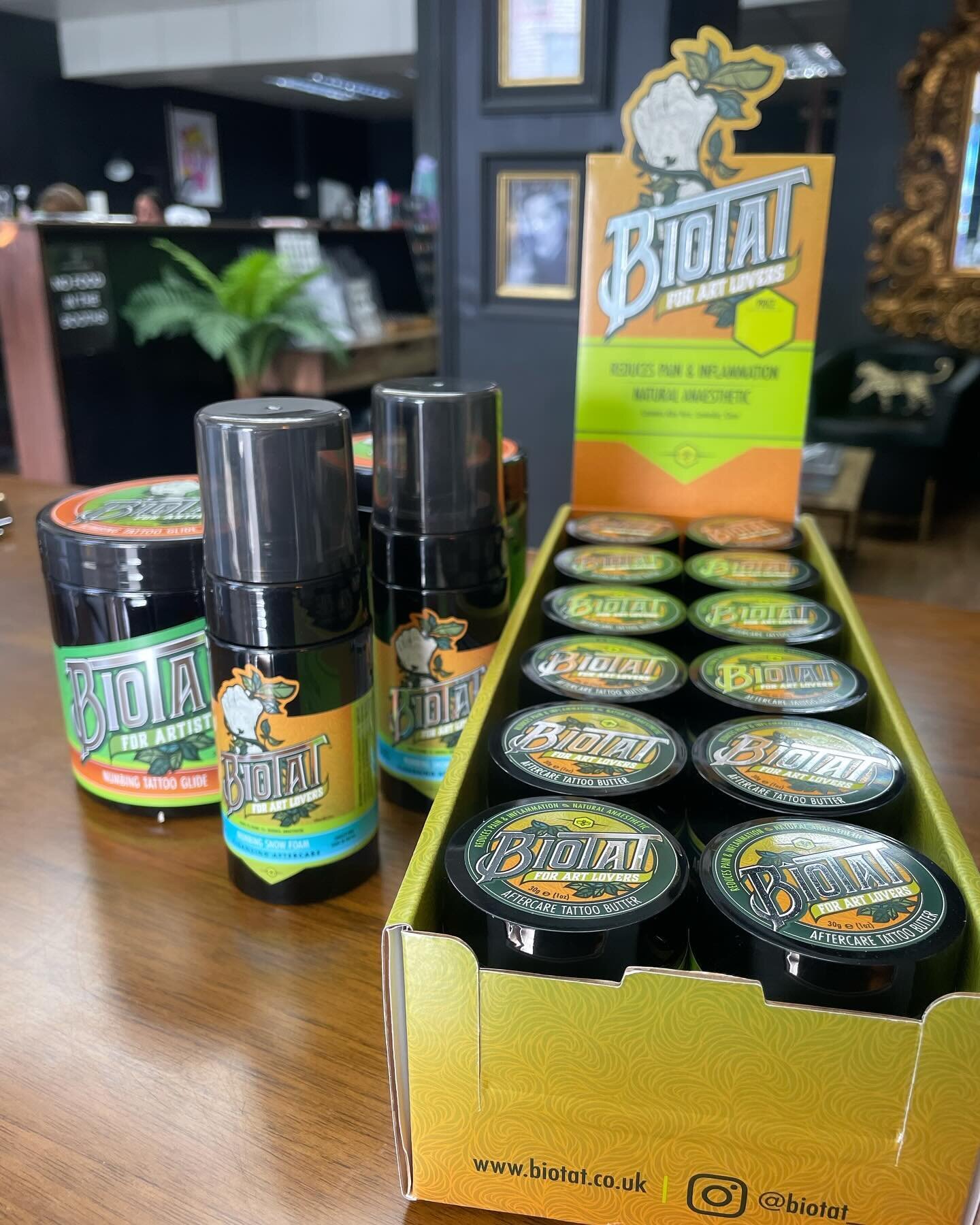 Got your tattoo covered from start to finish! The @biotat_ products are such a firm favourite with both our artists and clients - it&rsquo;s been a game changer 

💚Natural numbing with clove oil during the tattoo process 
💚All natural ingredients -