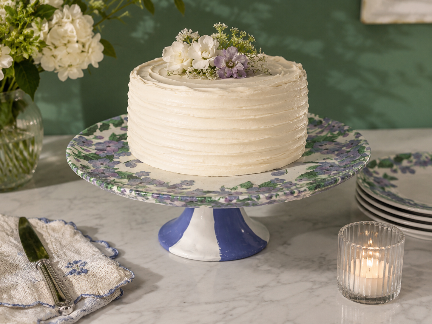 Violet Garden Cake Stand