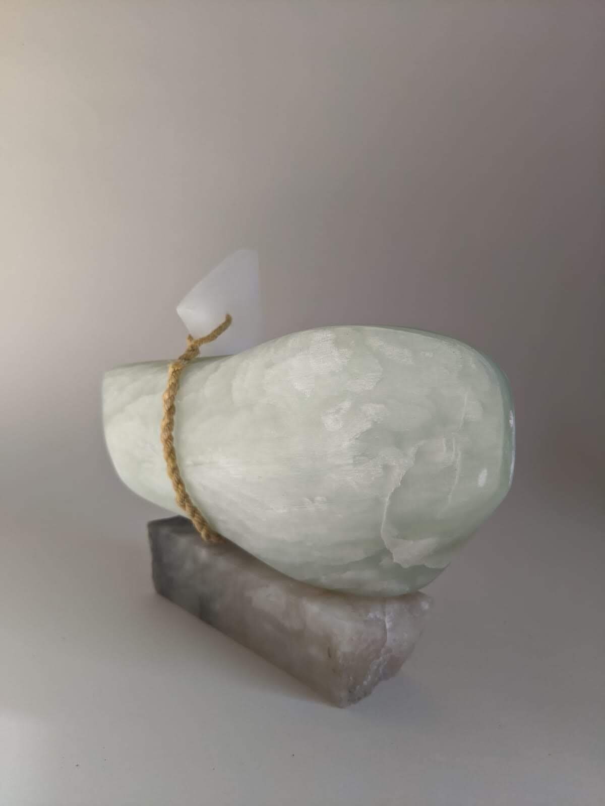 Minilith 4 (Sold)
Green Soapstone, Italian Alabaster, Wool Wire
April 2020