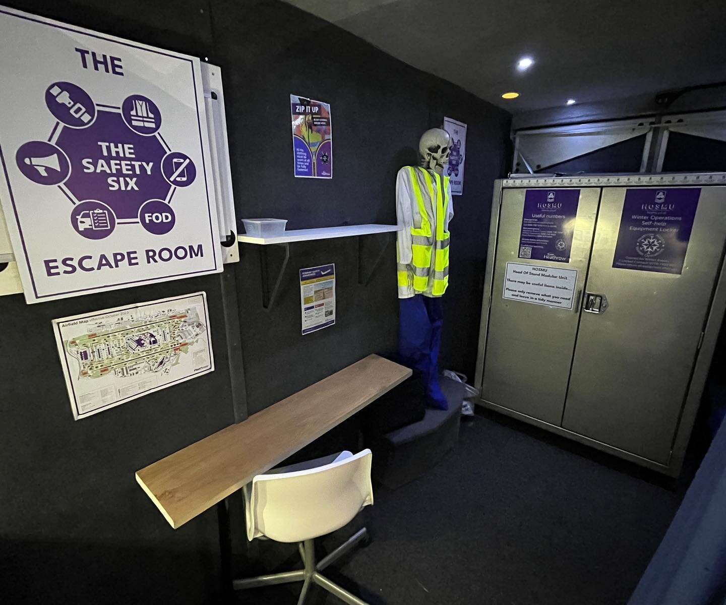 We&rsquo;re back at @heathrow_airport for another Airside Safety Week, with a brand new experience - The Safety Six Escape Room!

Teams from a different terminal each day are tasked with solving all the puzzles to assemble the Safety Six and escape i