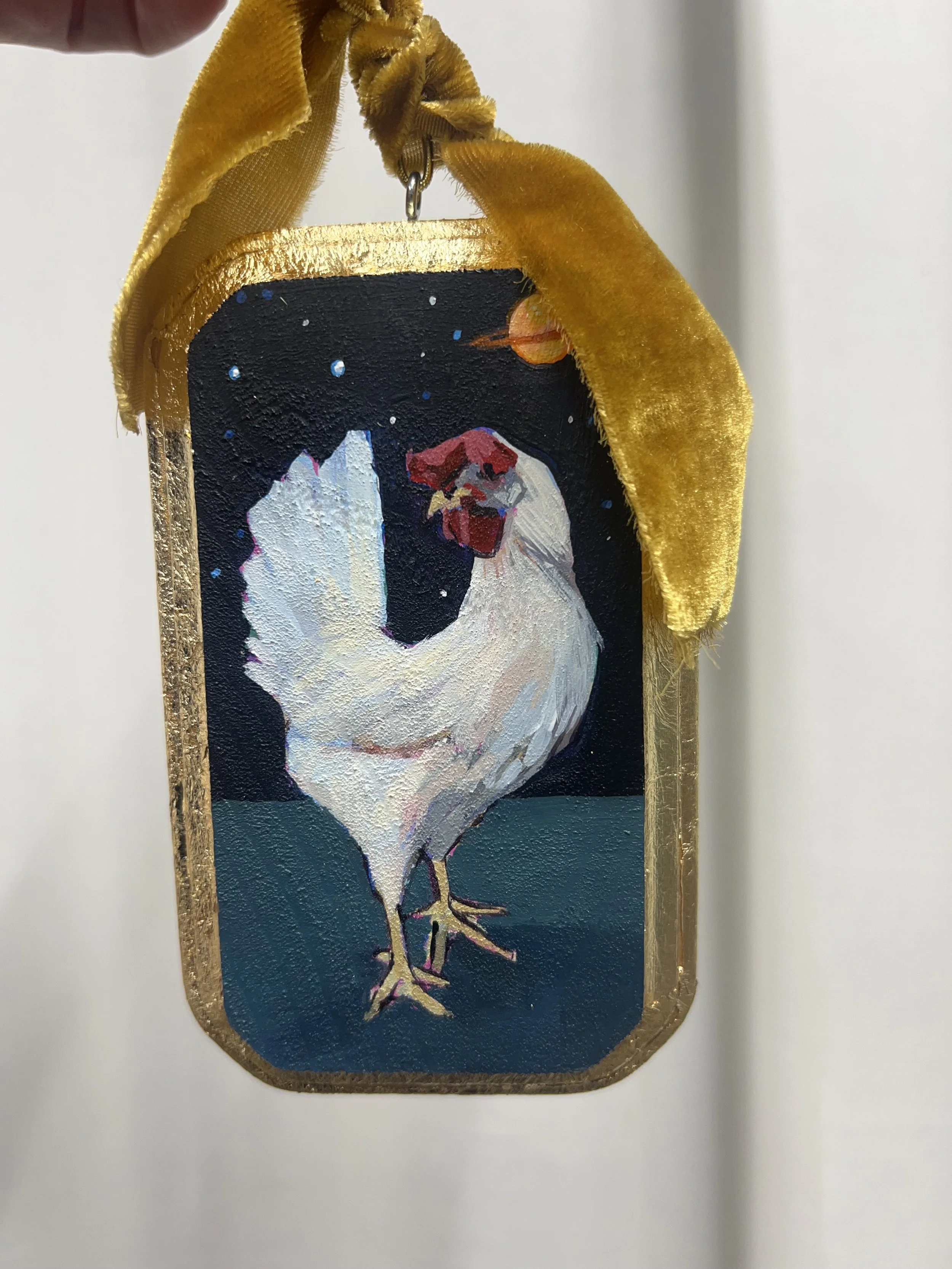 White Space Hen Ornament