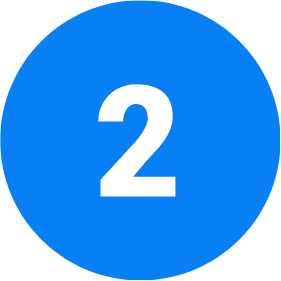 Blue circular badge with a white number 2 in the center.