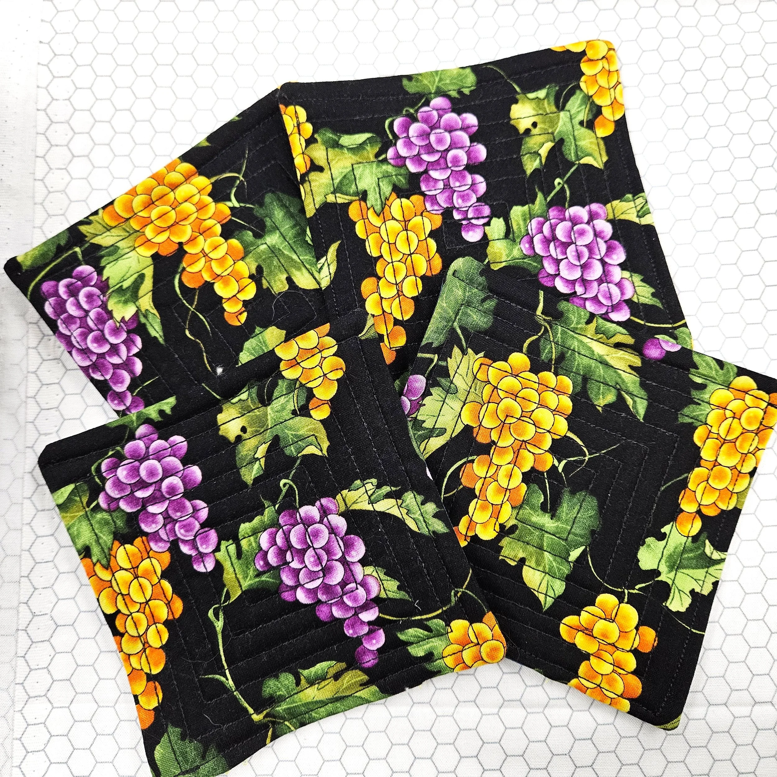 Grape Vine Quilted Coasters (Set of 4)
