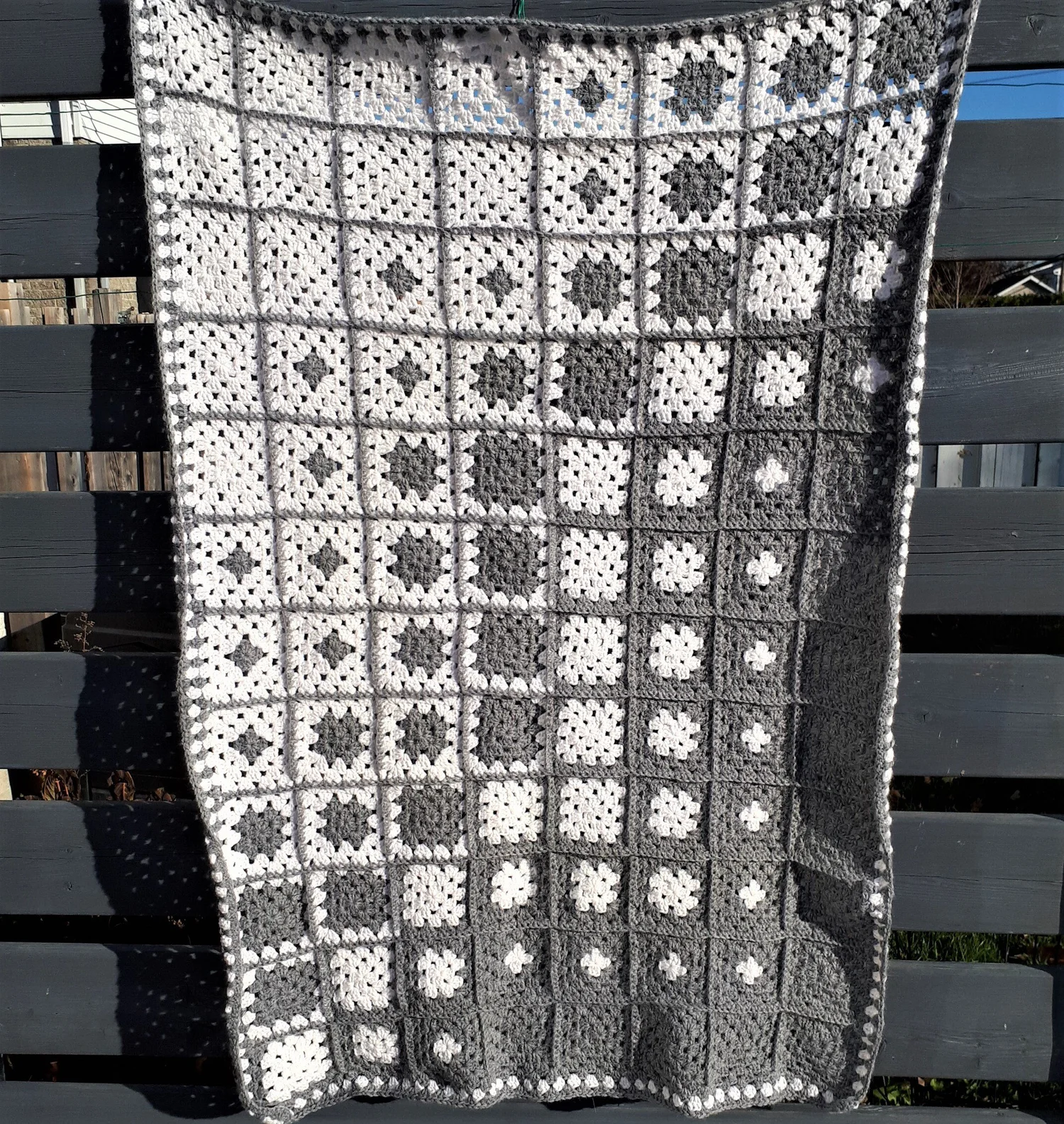 Neutral Colour Granny Square Crochet Baby Blanket — O Begins Owl