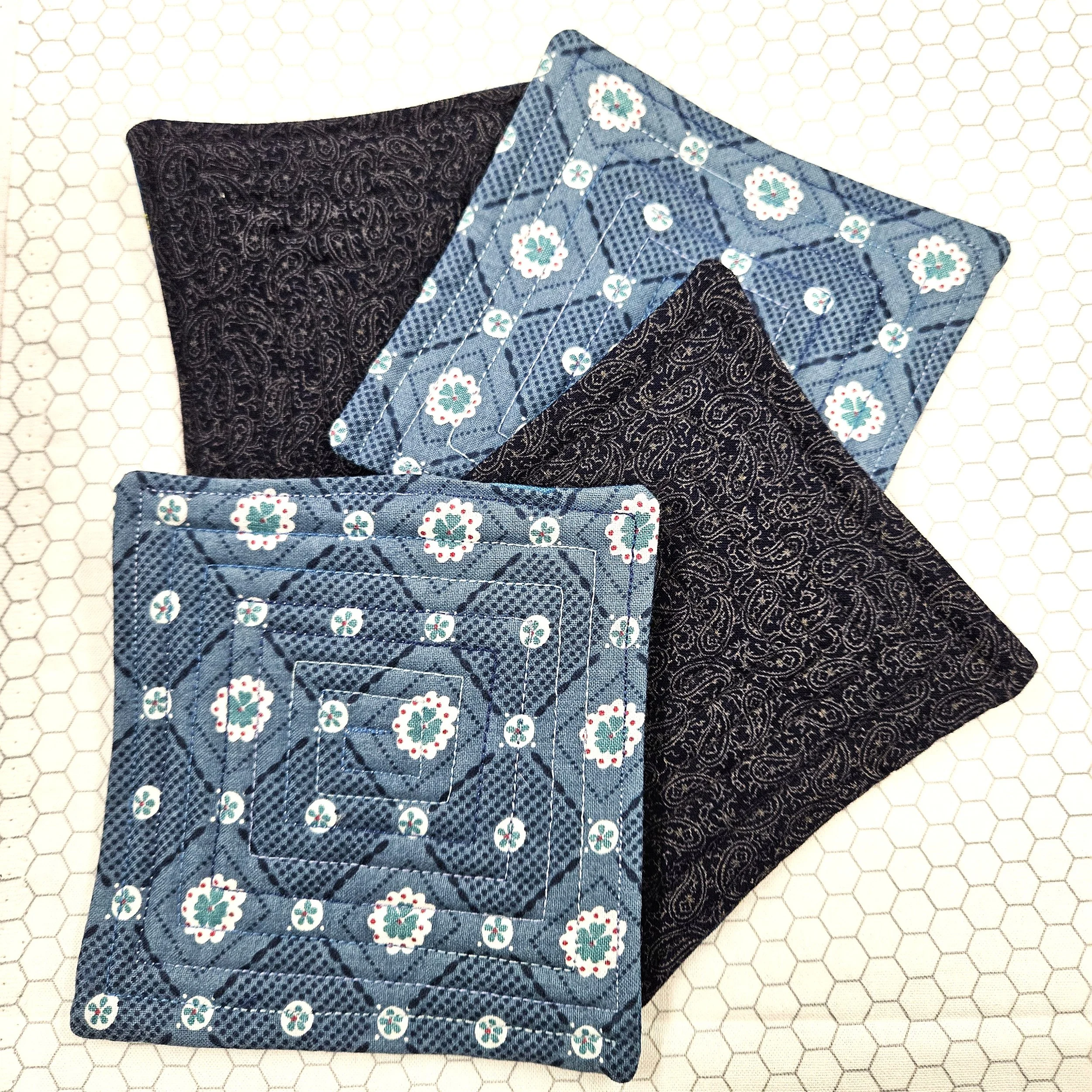 Elegant Quilted Coasters (Set of 4)