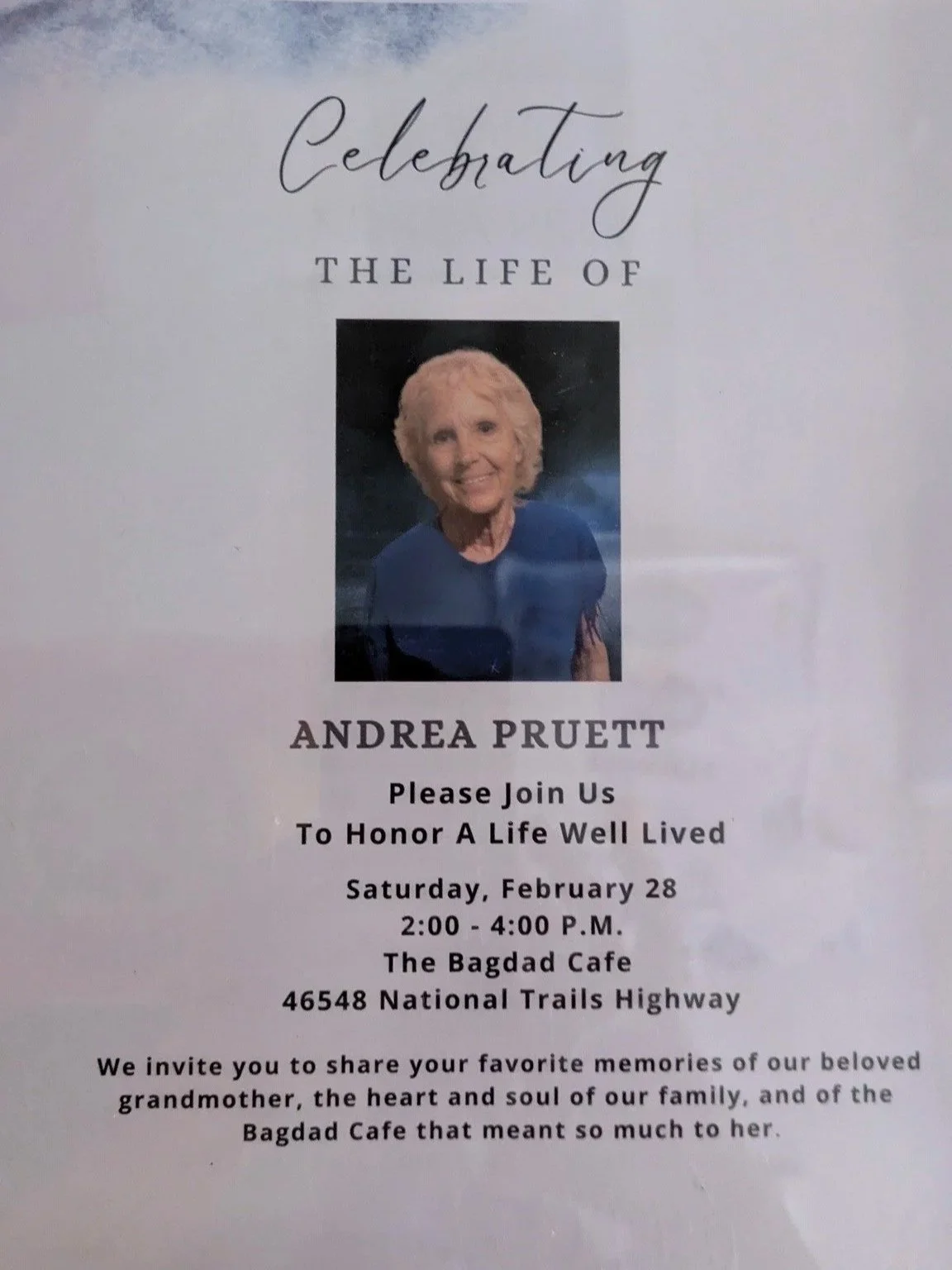 Memorial for Andrea Pruett