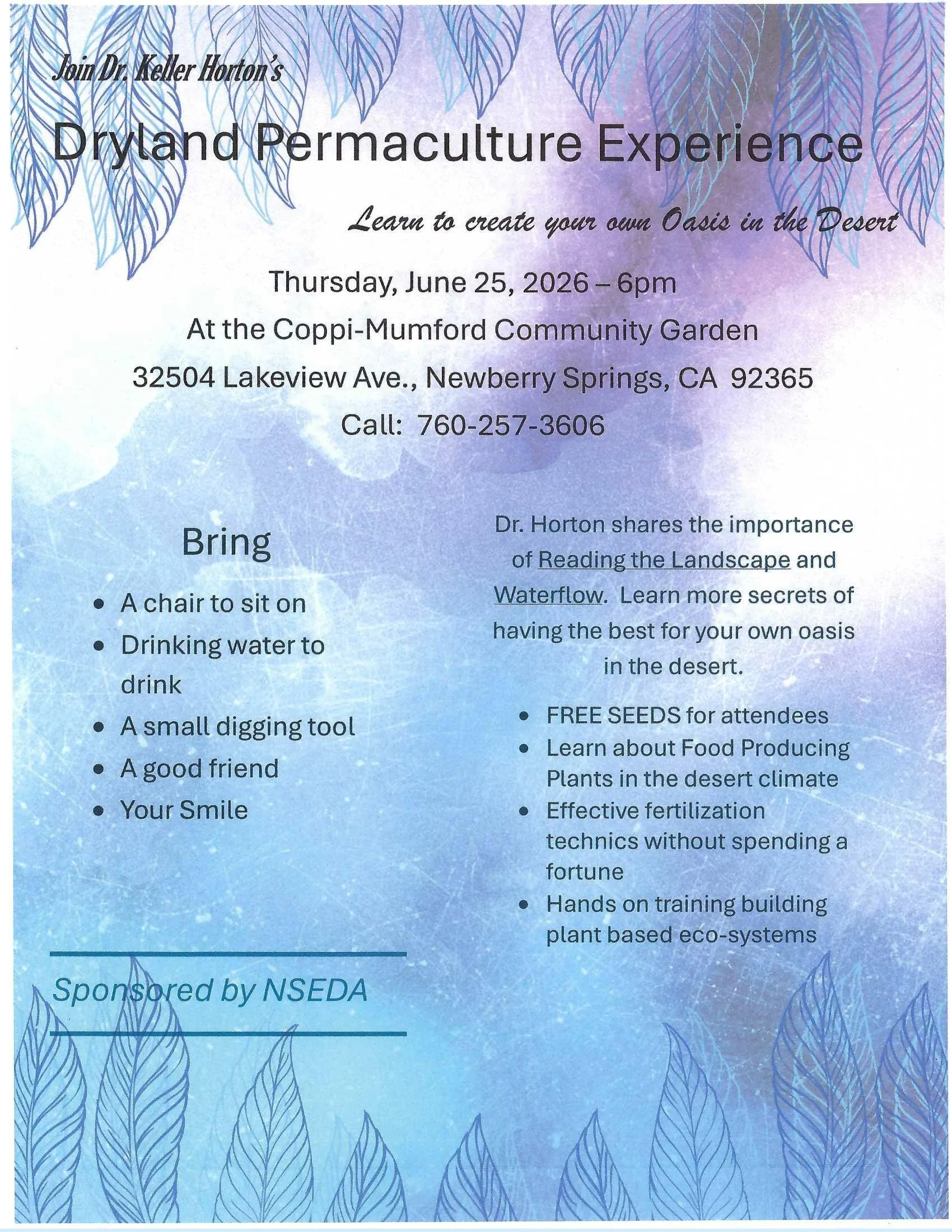Dr. Keller Horton's Dryland Permaculture Experience
