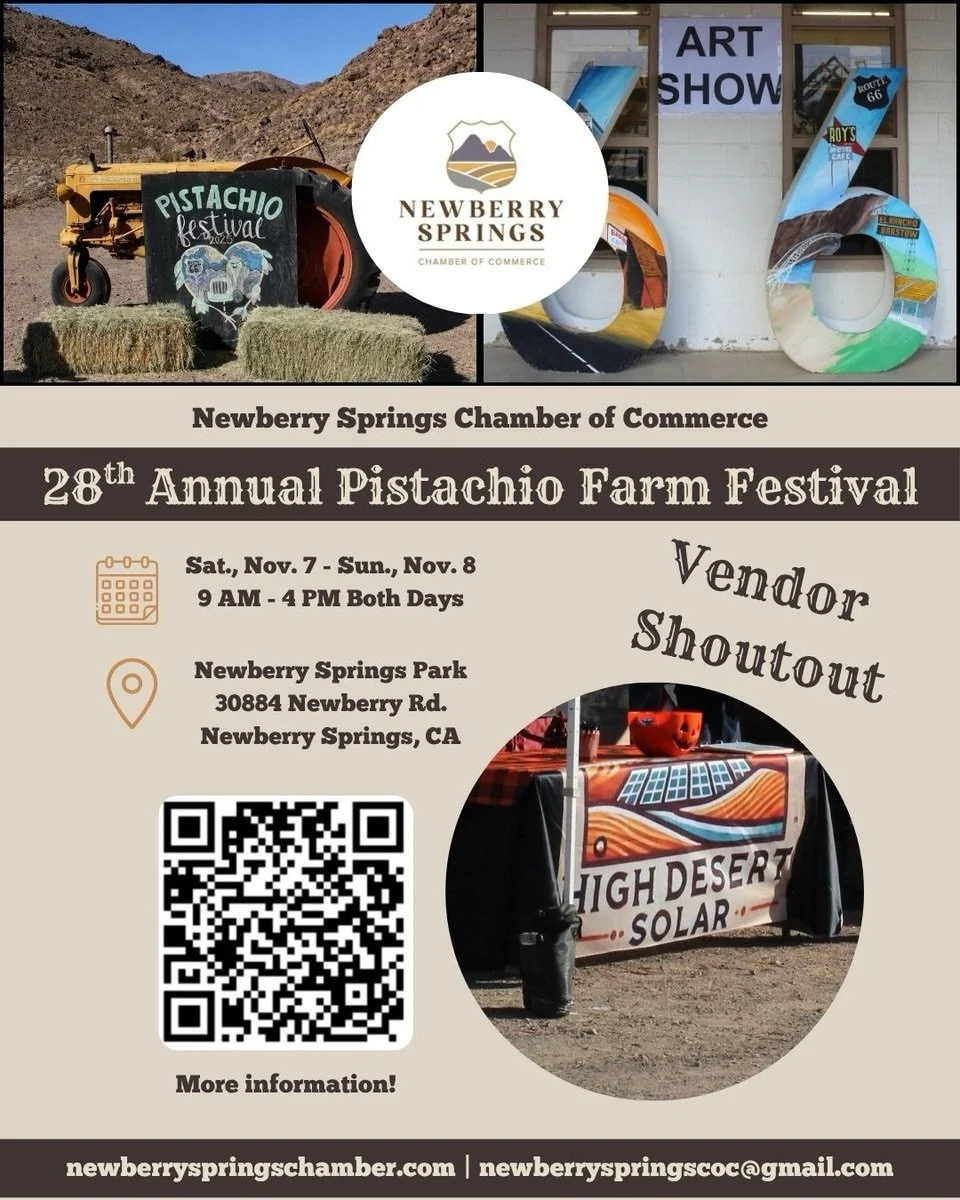VENDOR SHOUTOUT!

We&rsquo;re excited to introduce another amazing vendor joining us at the 28th Annual Pistachio Farm Festival! 💚

From unique finds to delicious treats, our vendors are a HUGE part of what makes this festival so special! 🛍️🌵
Come