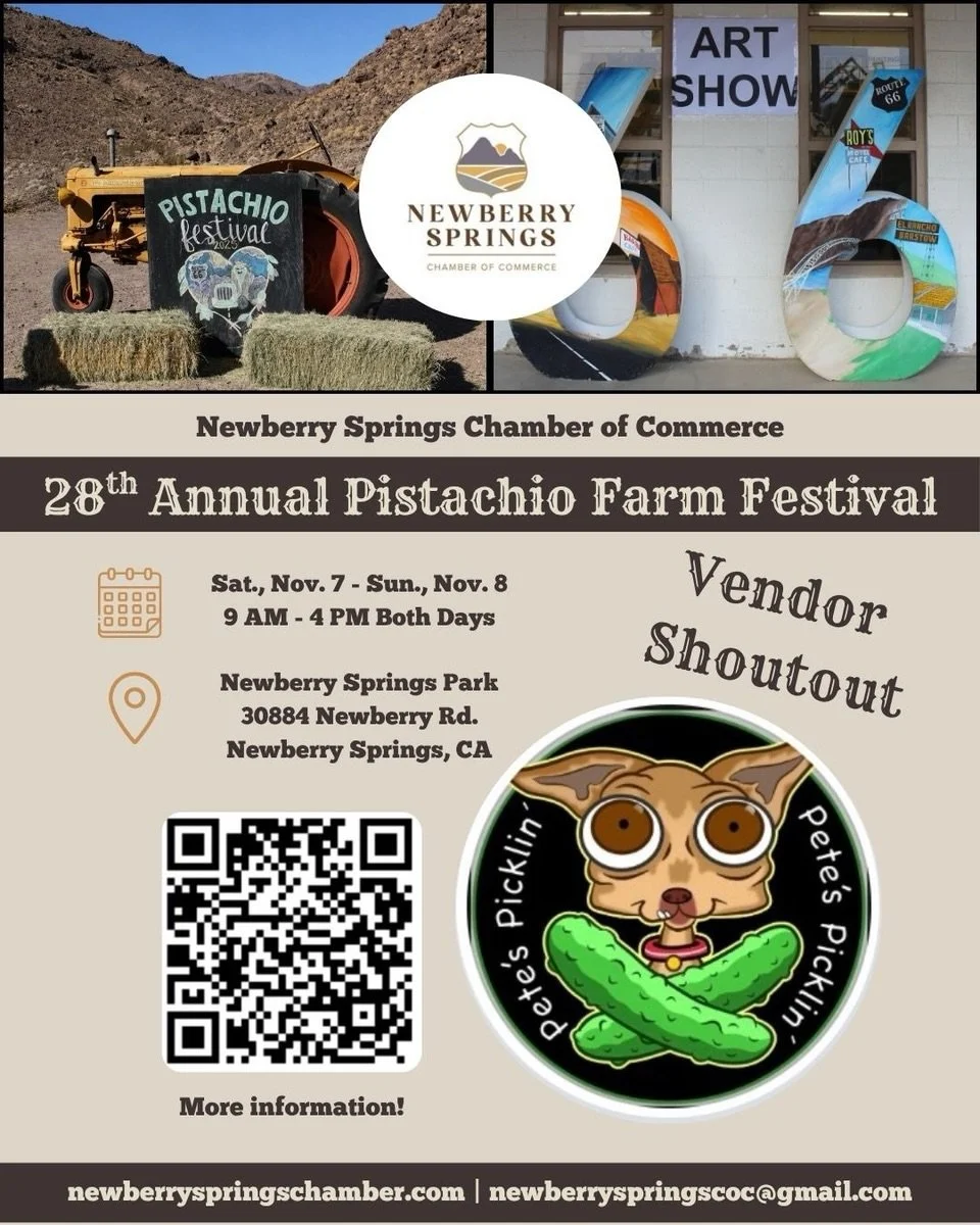 VENDOR SHOUTOUT!

@petespicklin 

We&rsquo;re excited to introduce another amazing vendor joining us at the 28th Annual Pistachio Farm Festival! 💚

From unique finds to delicious treats, our vendors are a HUGE part of what makes this festival so spe