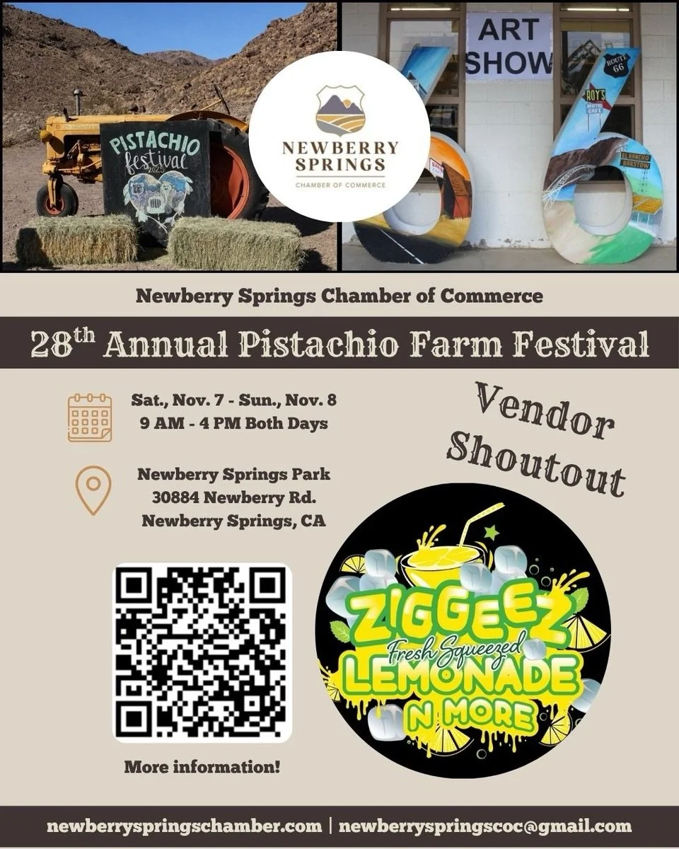 VENDOR SHOUTOUT!

@ziggeezfreshsqueezedlemonade 

We&rsquo;re excited to introduce another amazing vendor joining us at the 28th Annual Pistachio Farm Festival! 💚

From unique finds to delicious treats, our vendors are a HUGE part of what makes this