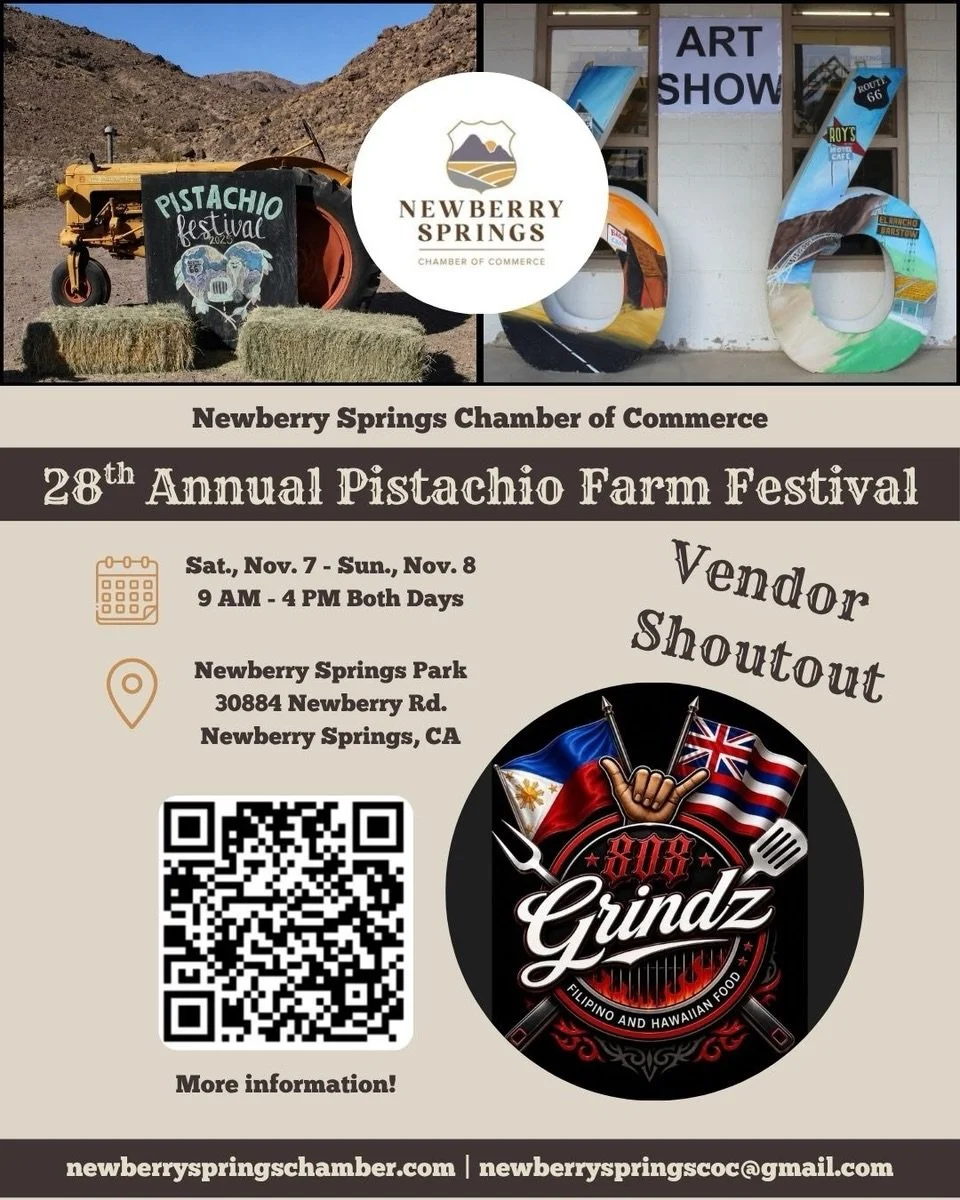 VENDOR SHOUTOUT!

@808grindz2025 

We&rsquo;re excited to introduce another amazing vendor joining us at the 28th Annual Pistachio Farm Festival! 💚

From unique finds to delicious treats, our vendors are a HUGE part of what makes this festival so sp
