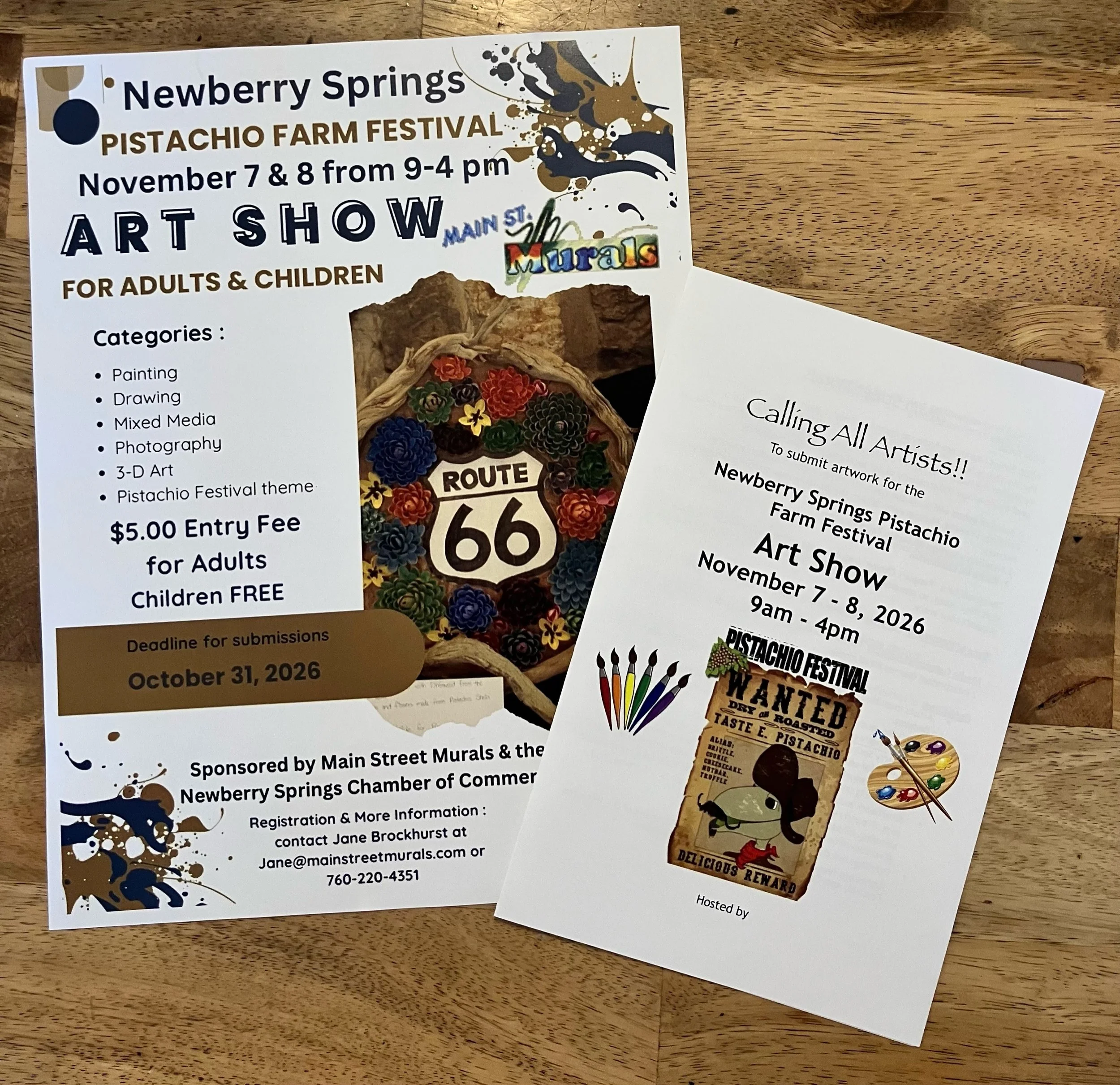 2 weeks 📣

That&rsquo;s how long you have to work on your art pieces before turning them in on Saturday, October 31st, at the Newberry Springs Senior/Family Center.

Children, K-12th grade, can enter artwork completely free of charge.
Adults, each p
