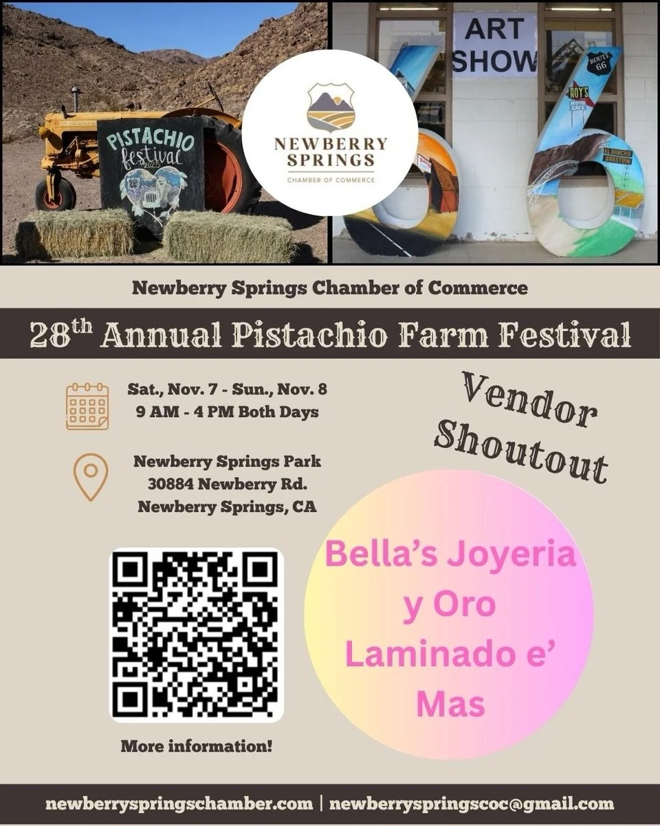 VENDOR SHOUTOUT!

@bellasjoyeriayorolaminado 

We&rsquo;re excited to introduce another amazing vendor joining us at the 28th Annual Pistachio Farm Festival! 💚

From unique finds to delicious treats, our vendors are a HUGE part of what makes this fe