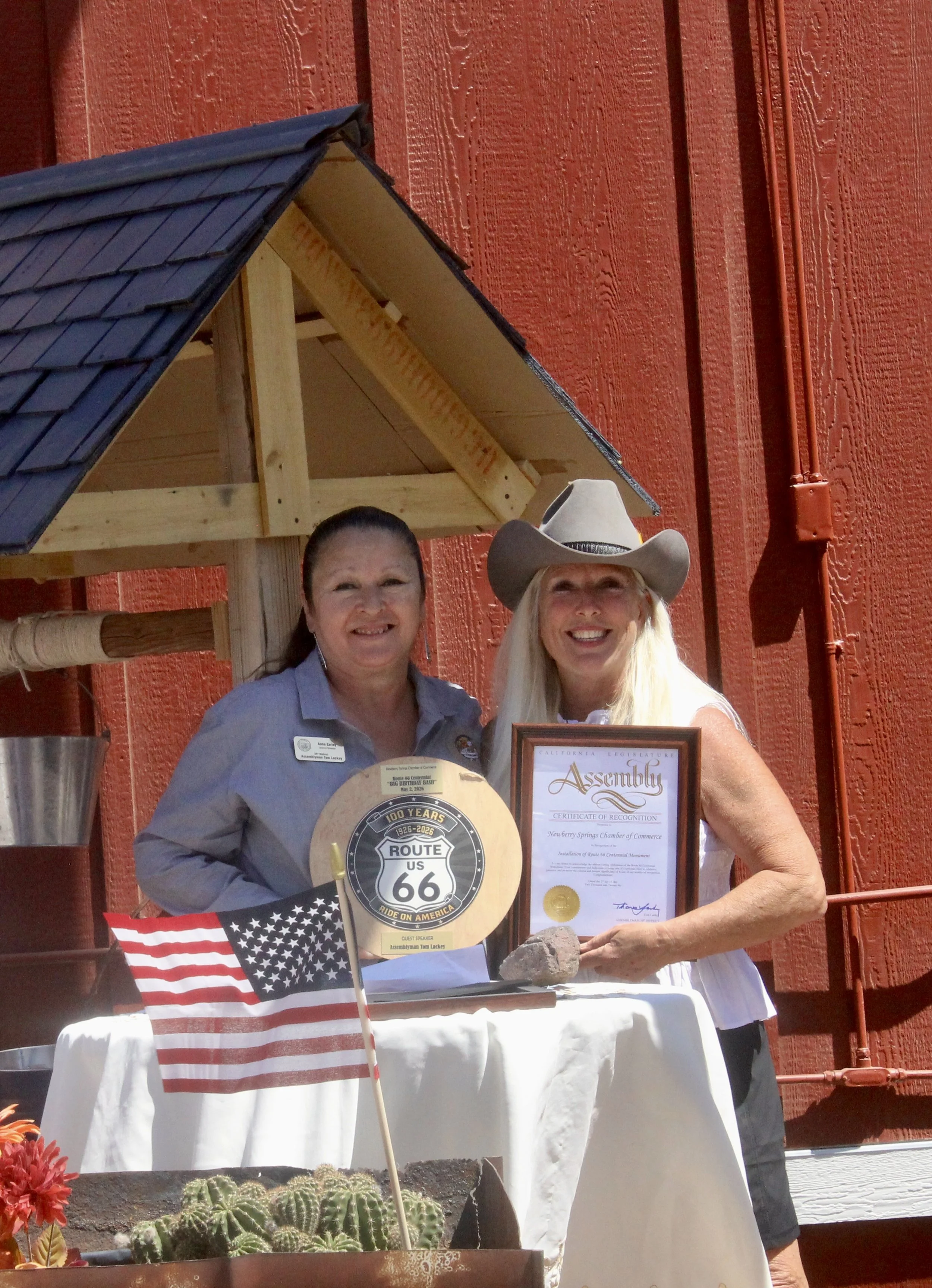 Anna Zarley, Assemblyman Tom Lackey, 34th District with Chamber President, Renee Kaminski