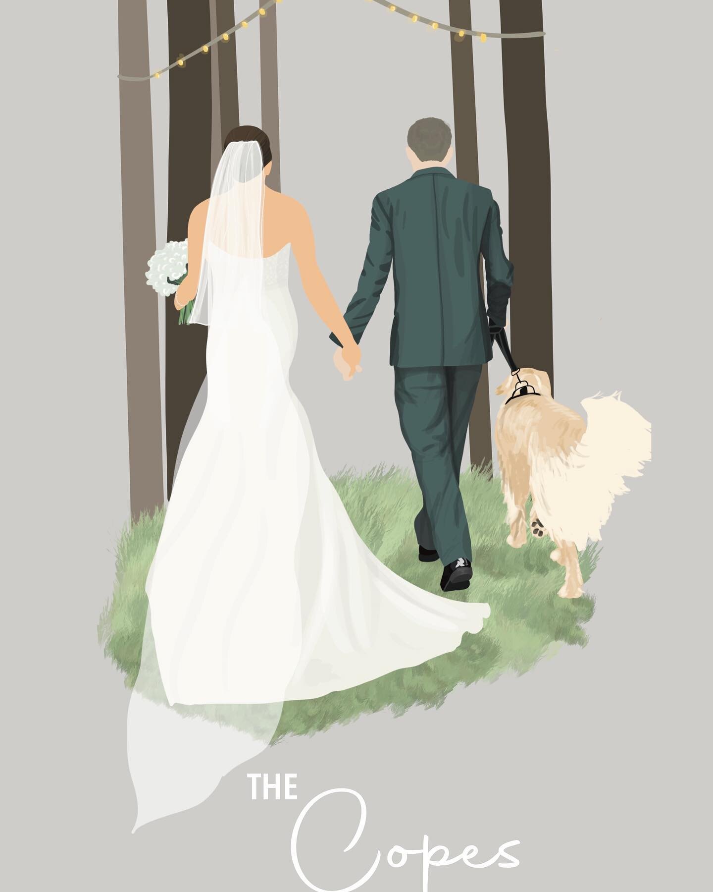 Custom wedding gift fornthis beautiful couple and their pup 🥰