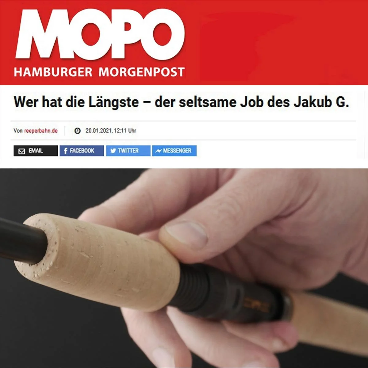 Ein Zeitungsartikel über die Rutenbauwerkstatt von Jakfisk