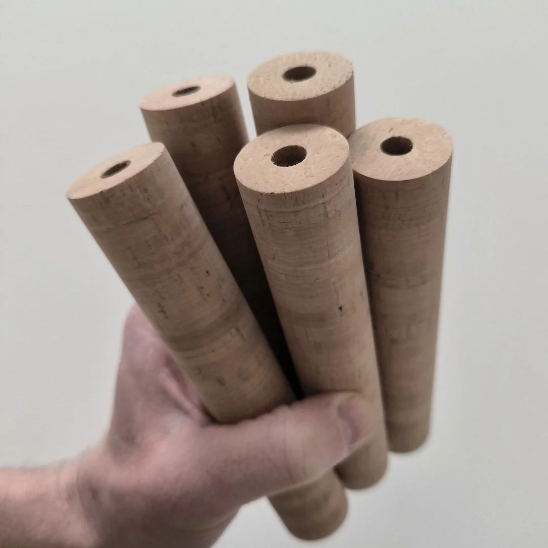Bauteile für das Aufbauen einer Custom Angelrute mit einem Griff aus Kork