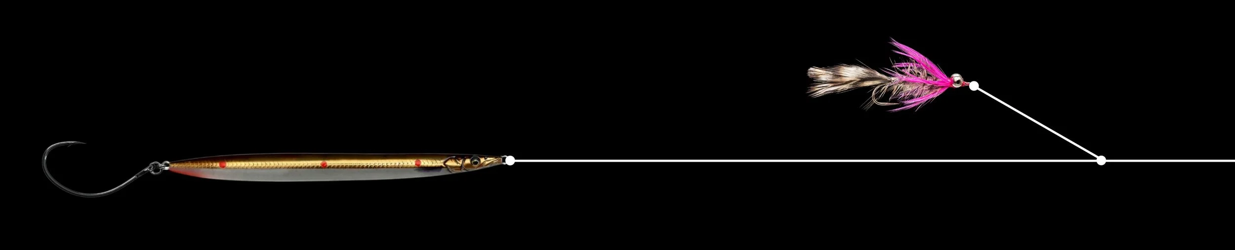 Mit einer Köderkombination aus einem Meerforellenwobbler und einer Springerfliege lassen sich Meerforellen besser fangen.