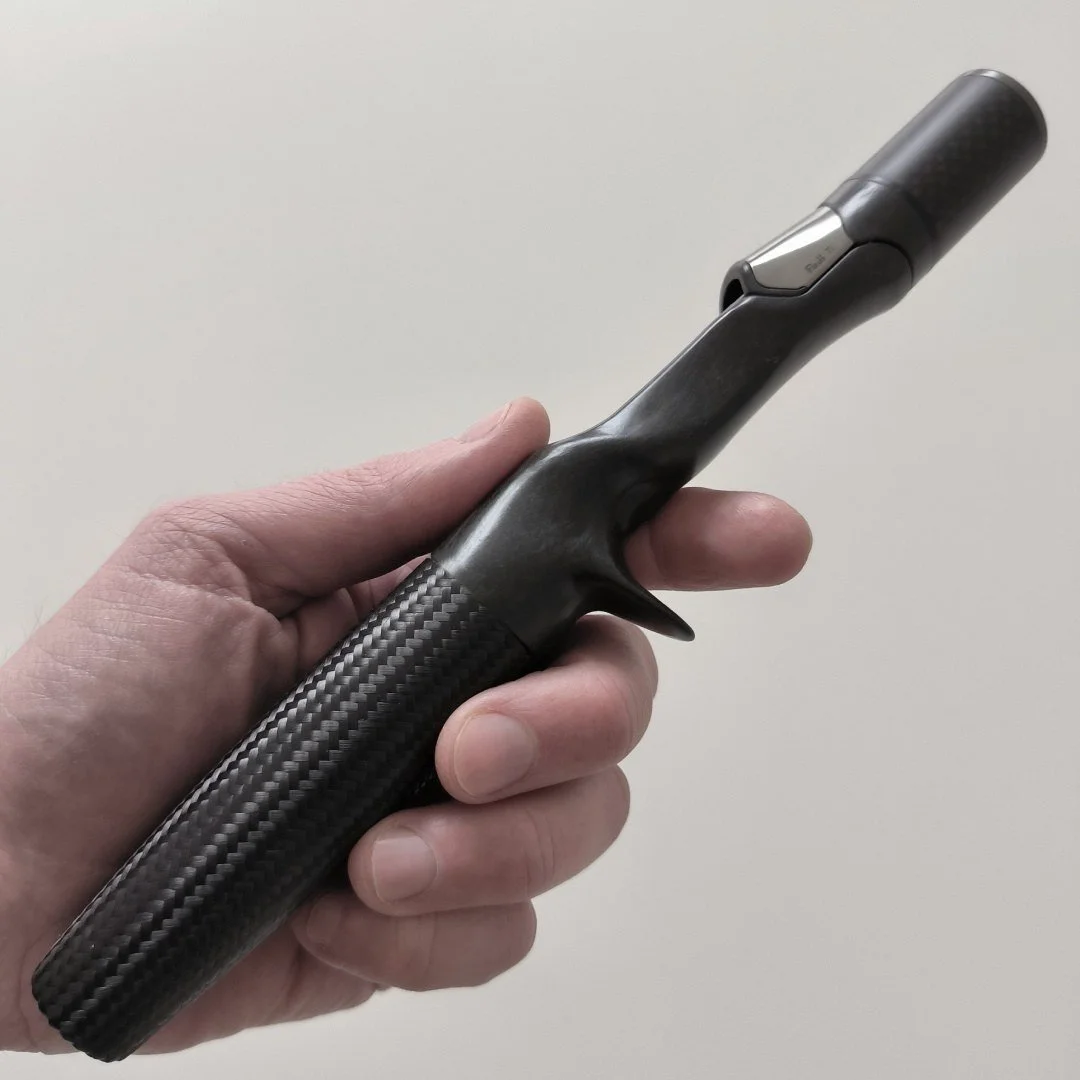 Rollenhalter aus Carbon für den Aufbau einer  Spinnrute für das Angeln auf Hecht und Zander