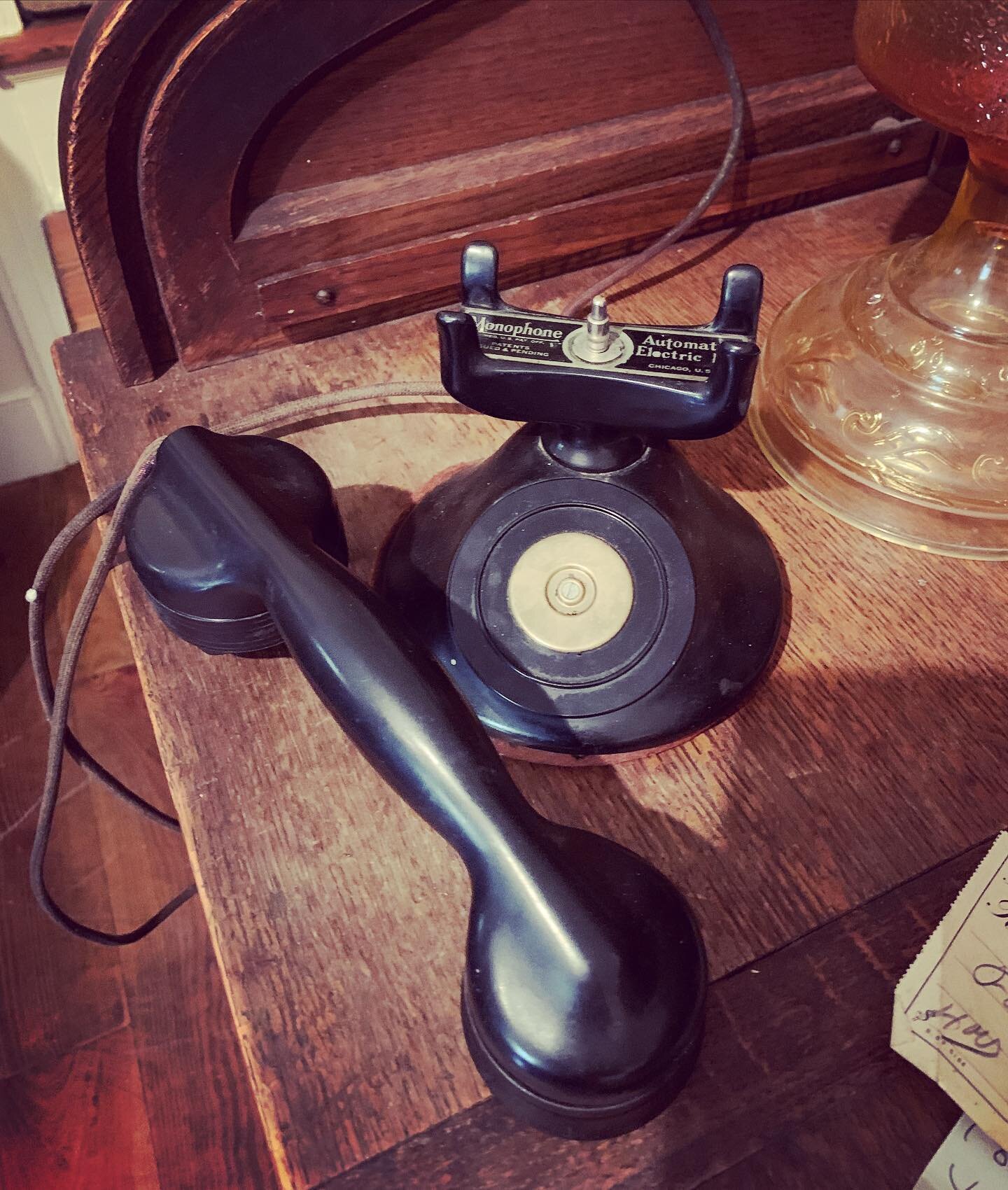 &ldquo;Hello?&rdquo; she said. &ldquo;Hello? Are you there?&rdquo;

Found at the Brownsburg Museum in Rockbridge, Virginia.