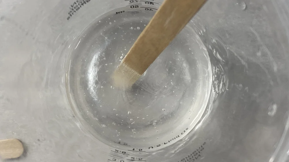 Cloudy resin before mixing