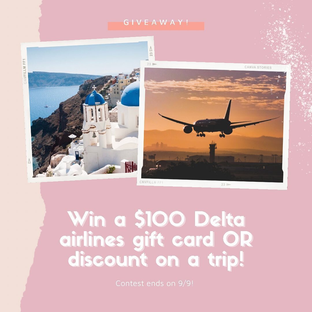 Giveaway! 

If you love to travel, this is the giveaway for you! We are raffling off a $100 delta gift card OR $100 discount towards &quot;Greece 2022&quot; with BlackGirlsAbroad. 

ENTRY RULES:

Entries will be accepted September 3rd-9th. Winner wil