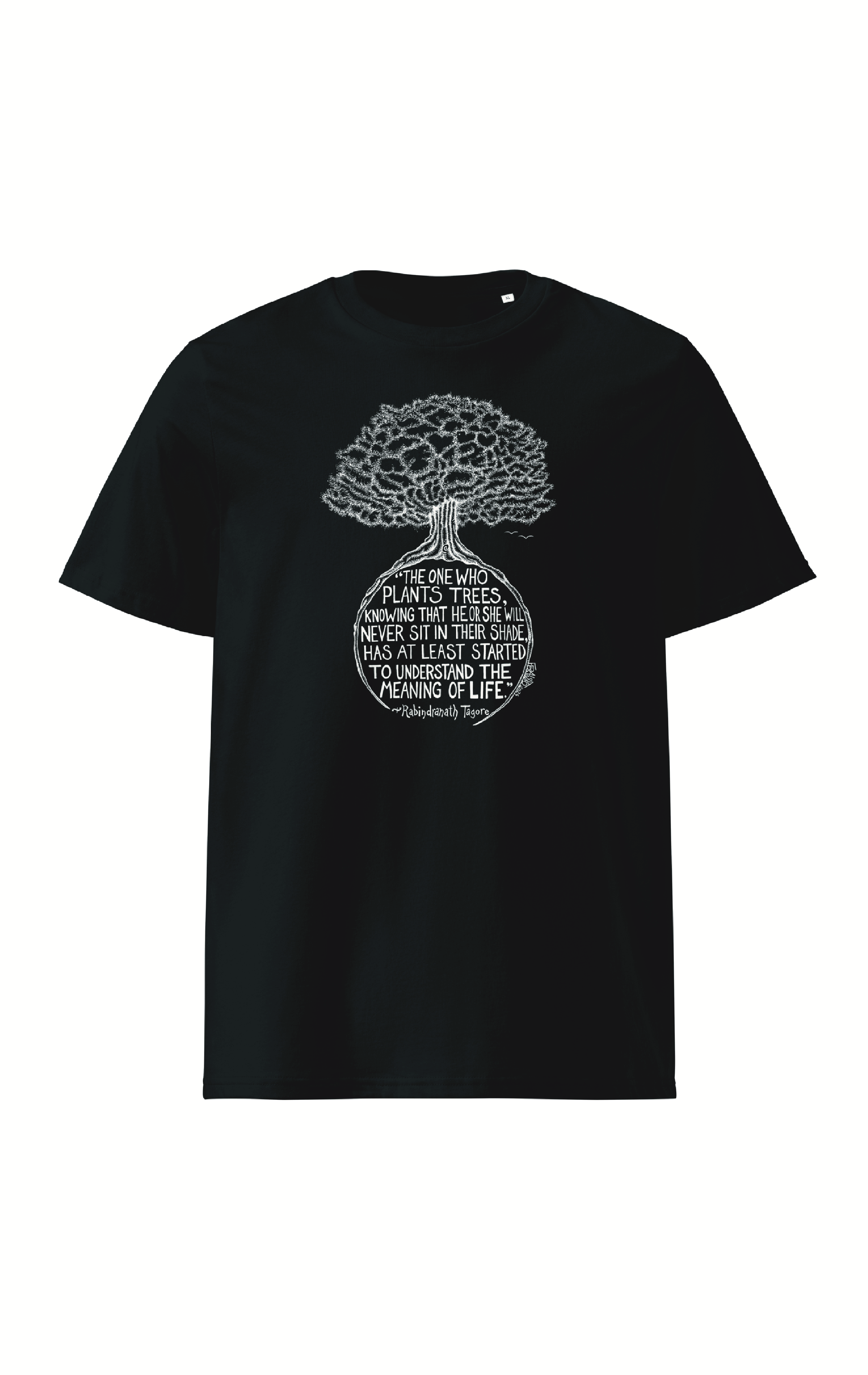 The Meaning Of Life Organic Cotton T-Shirt In Black By Artist Rick Frausto