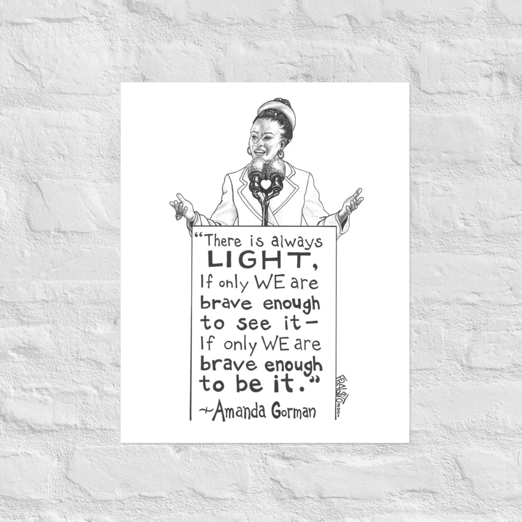 Amanda Gorman Print By Artist Rick Frausto