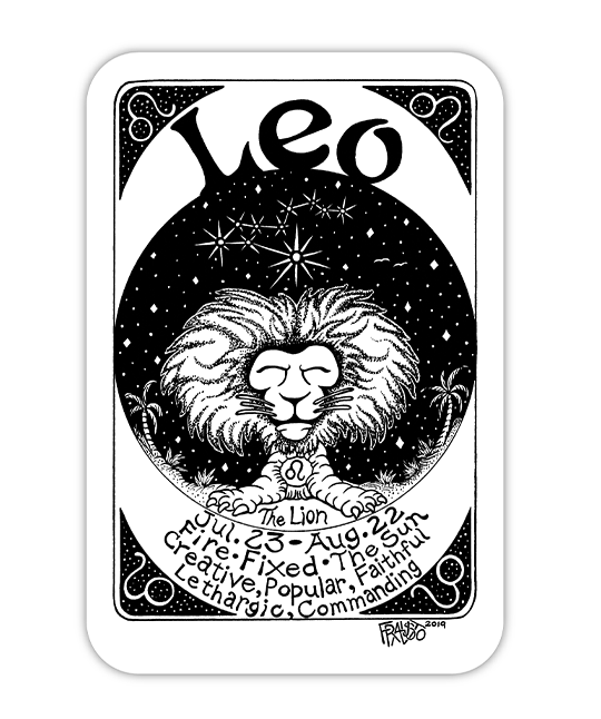Leo Zodiac Eco-Friendly Sticker By Artist Rick Frausto