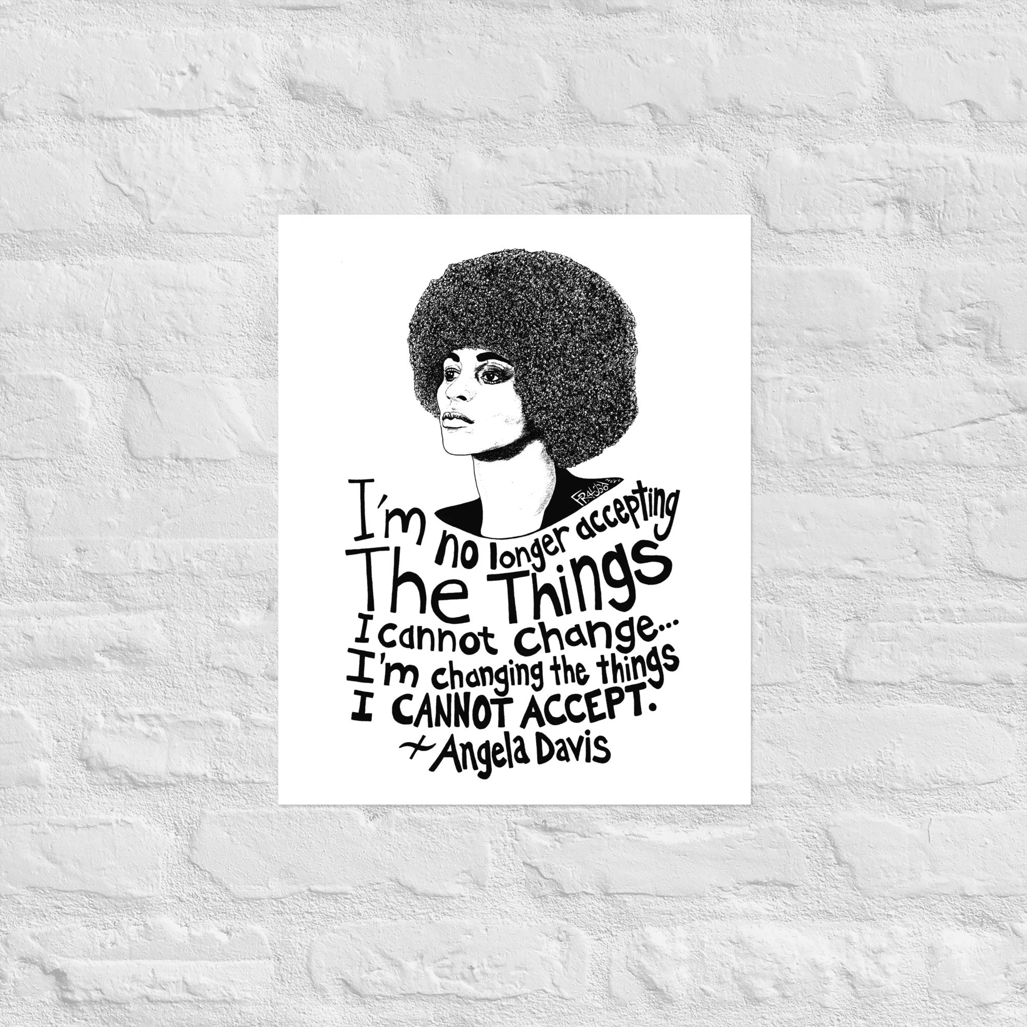 Angela Davis Print By Artist Rick Frausto
