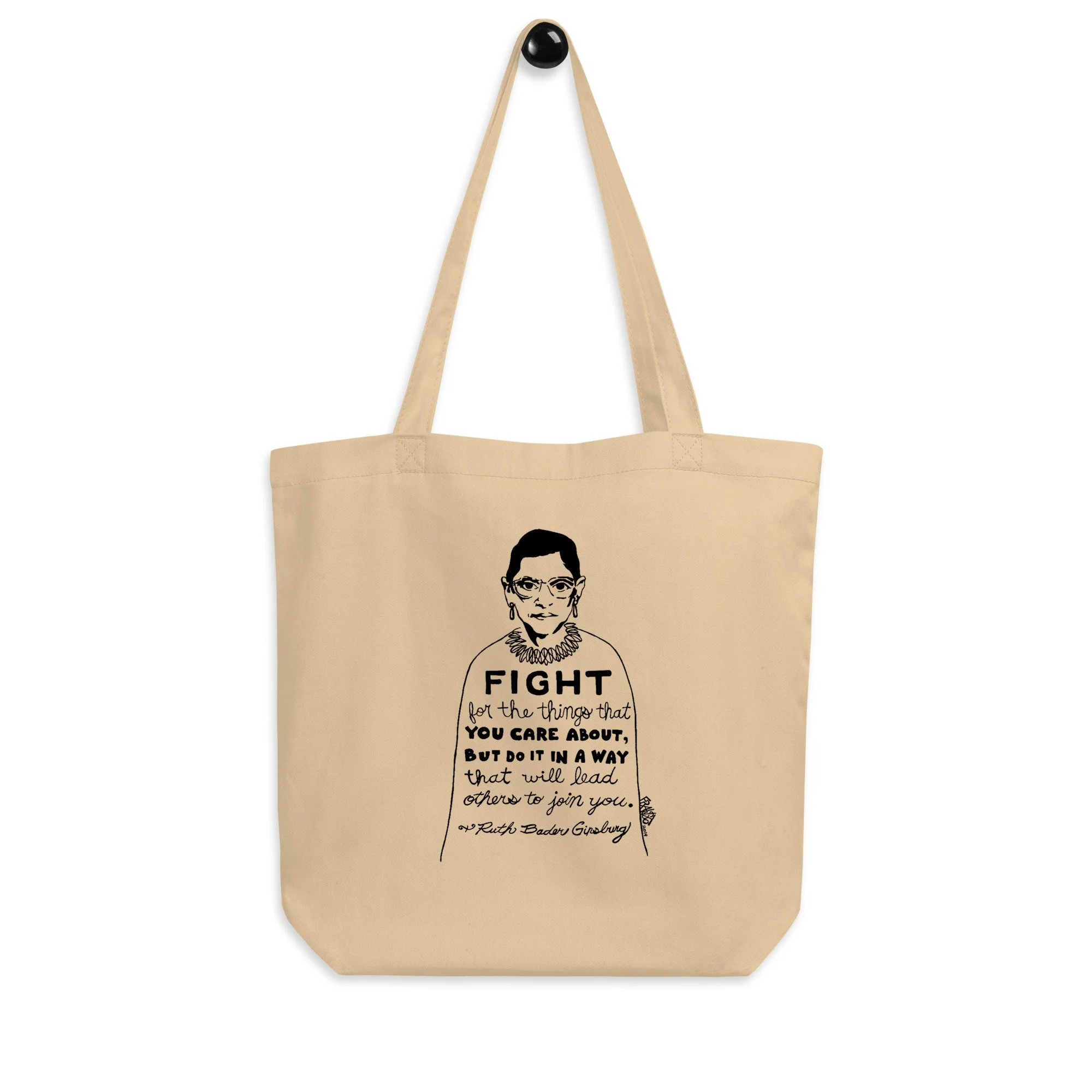 RBG 1 Organic Tote Bag In Oyster By Artist Rick Frausto