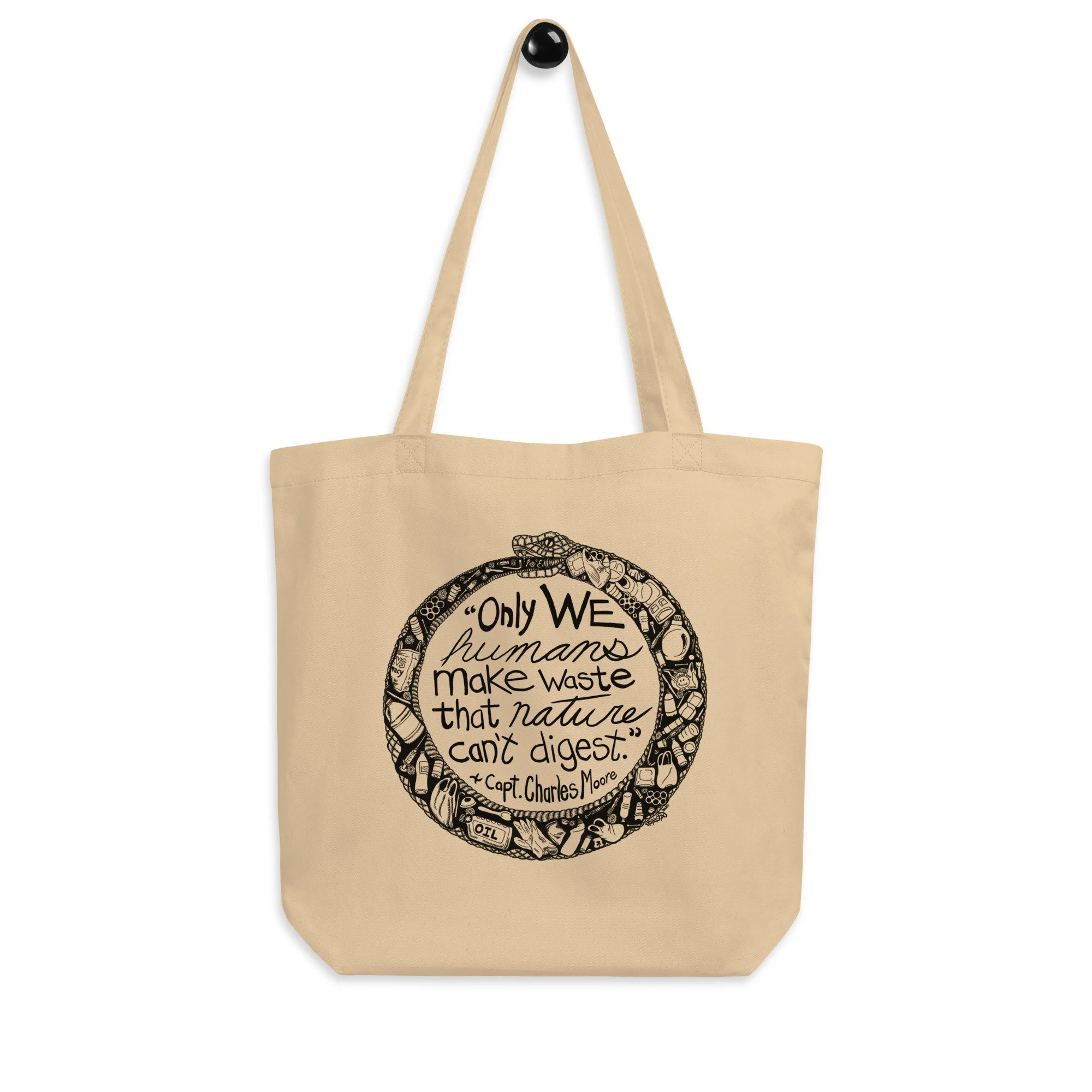 Captain Charles Moore Organic Tote Bag In Oyster By Artist Rick Frausto
