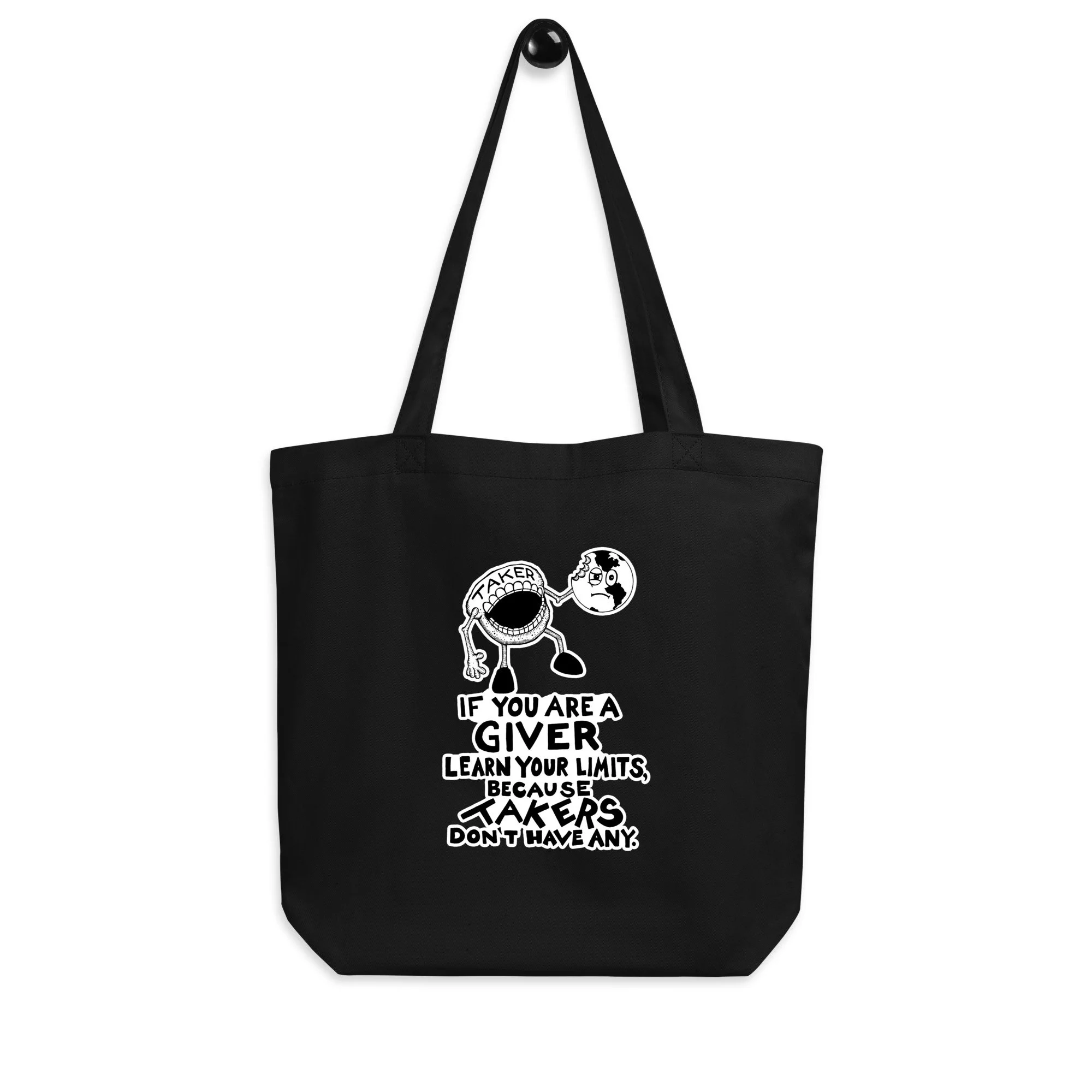 The Taker Organic Tote Bag In Black By Artist Rick Frausto
