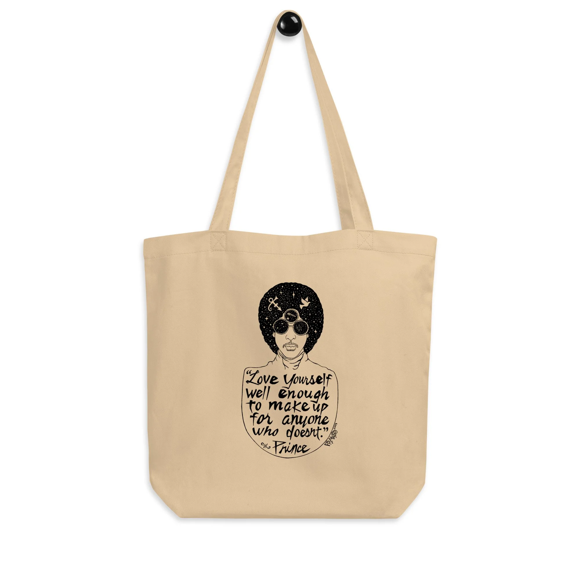 Prince Organic Tote Bag In Oyster By Artist Rick Frausto