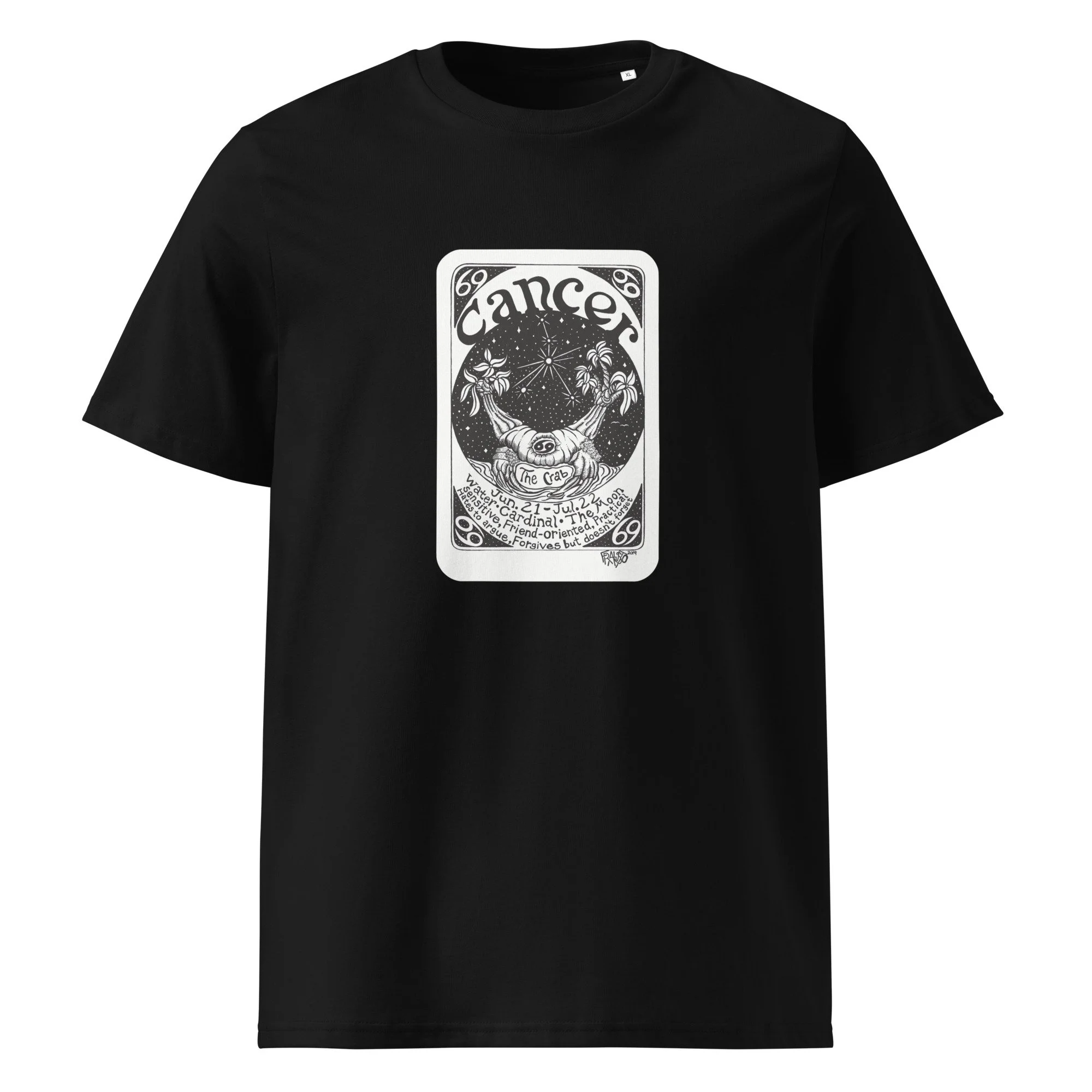 CANCER unisex organic cotton t-shirt in black