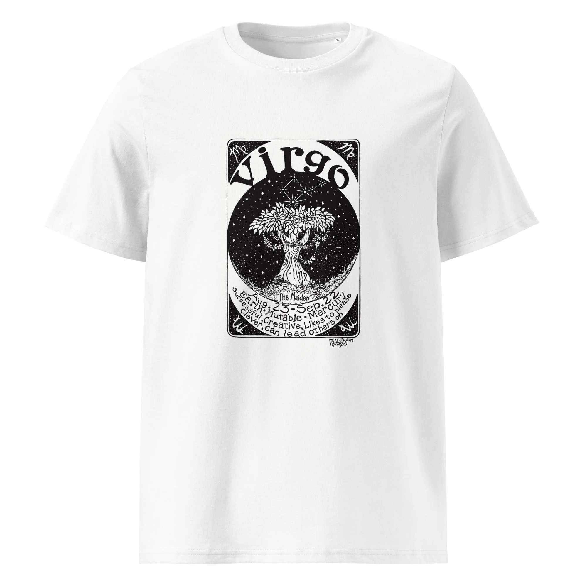 VIRGO unisex organic cotton t-shirt in white