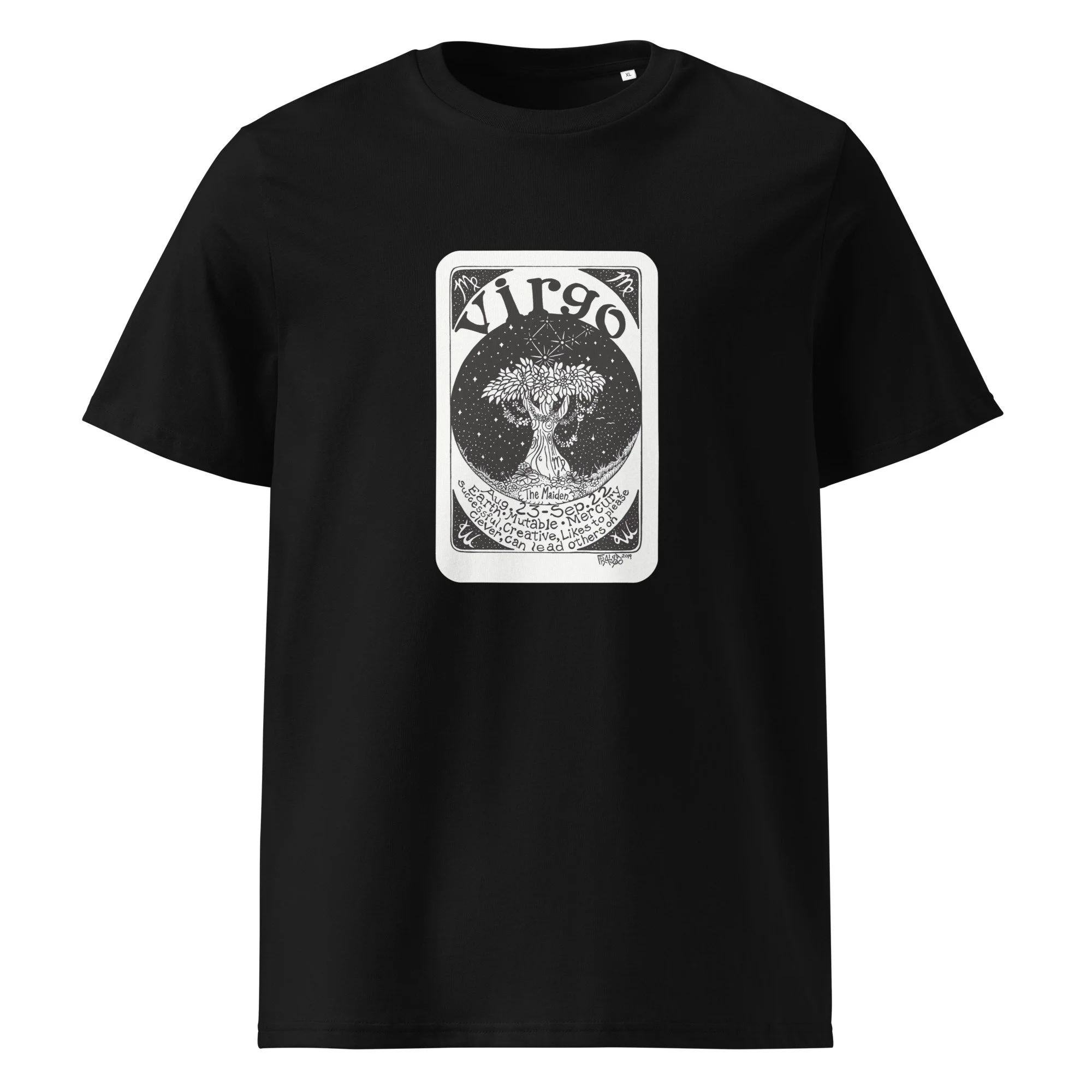 VIRGO unisex organic cotton t-shirt in black