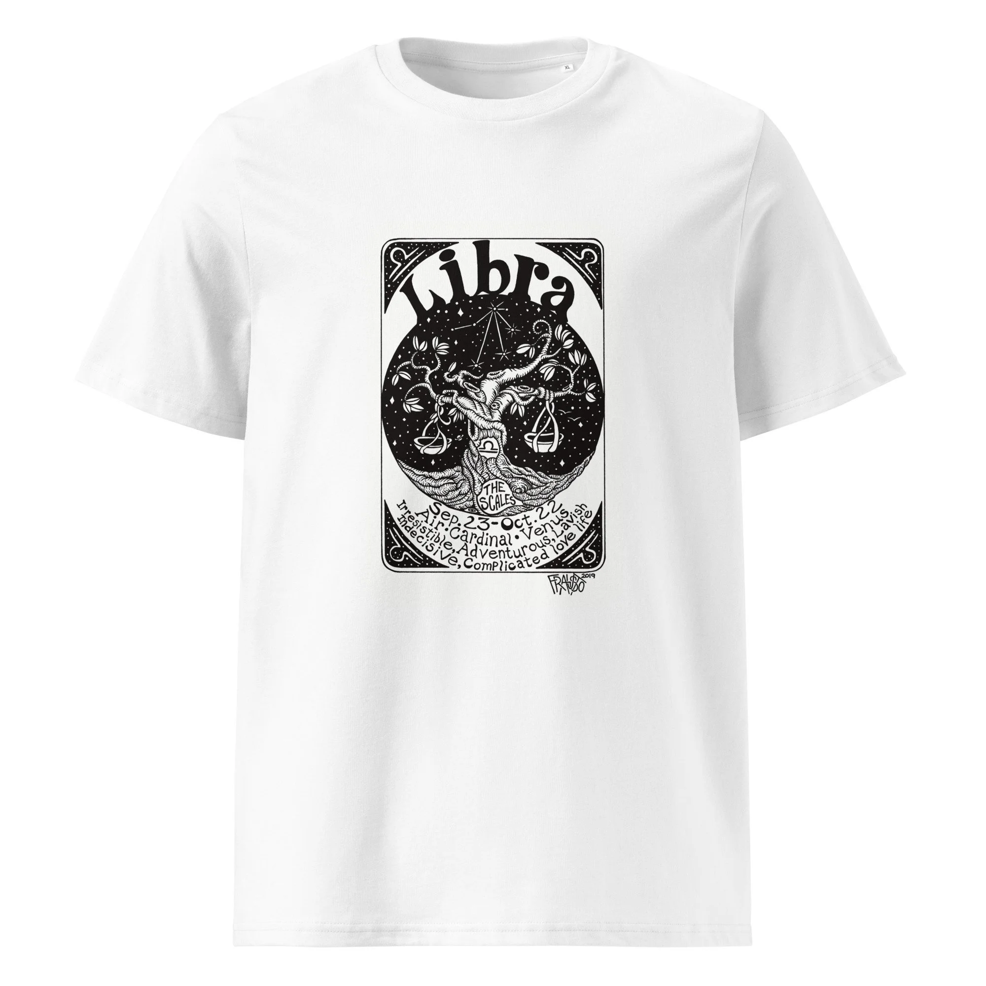 LIBRA unisex organic cotton t-shirt in white