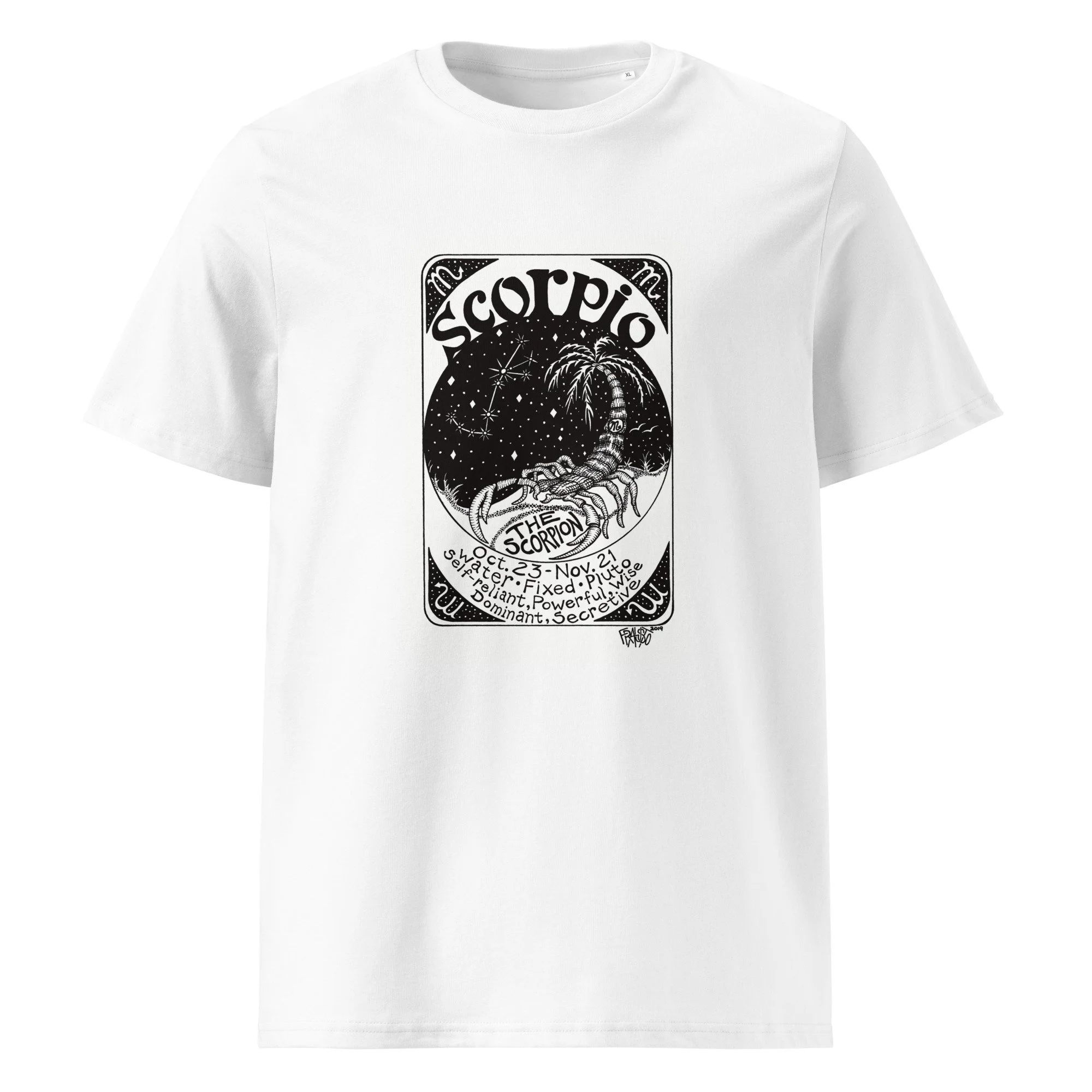 SCORPIO unisex organic cotton t-shirt in white