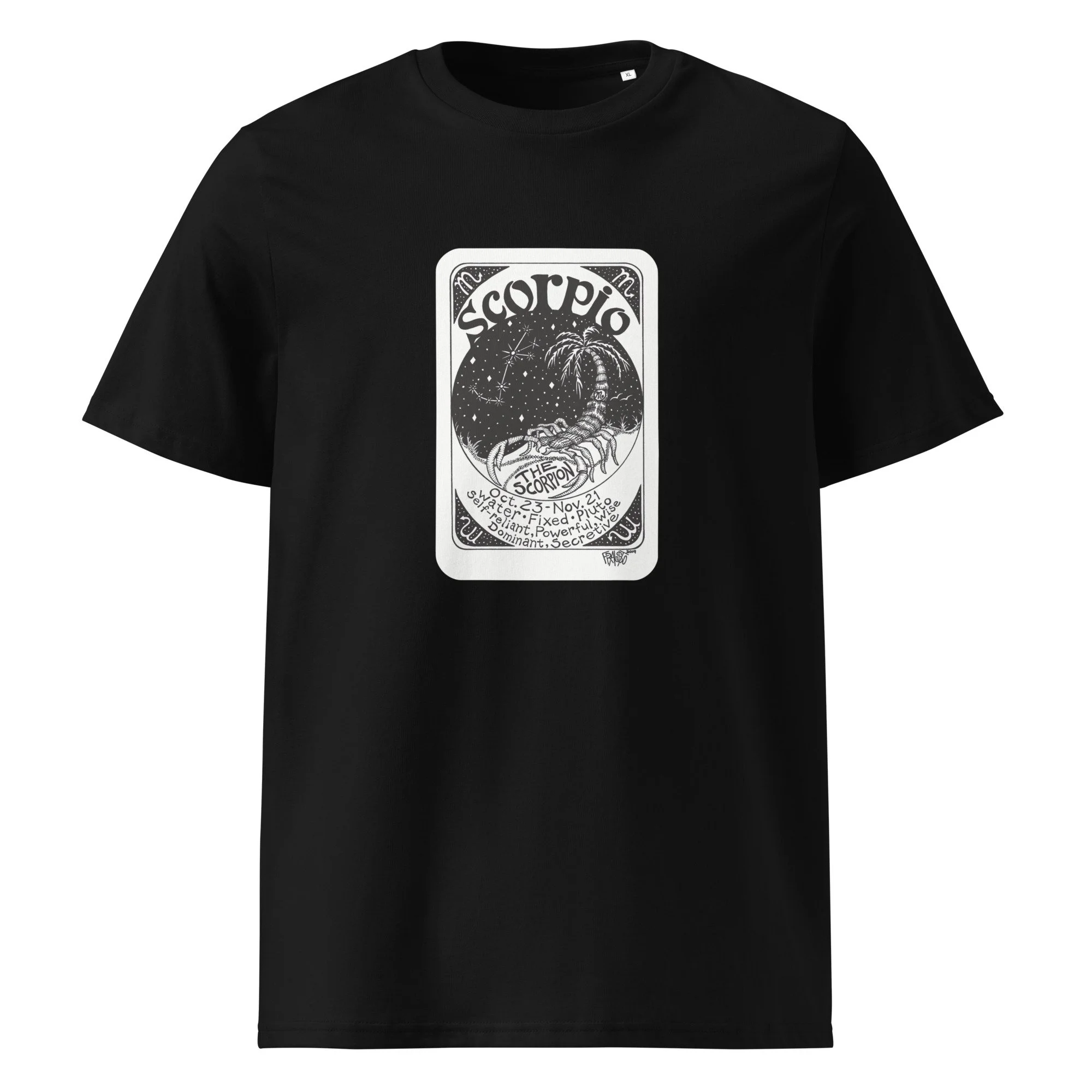 SCORPIO unisex organic cotton t-shirt in black