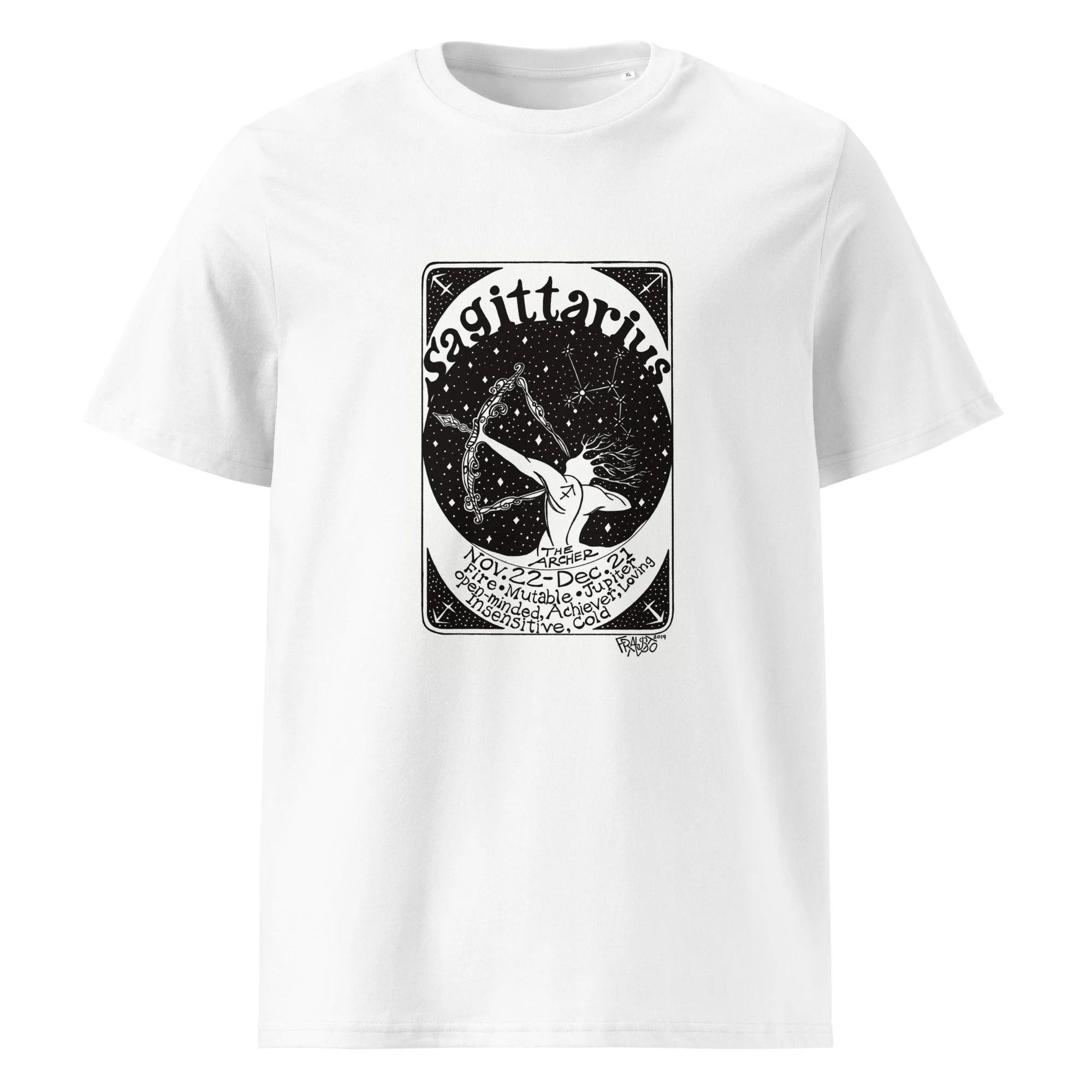 SAGITTARIUS unisex organic cotton t-shirt in white