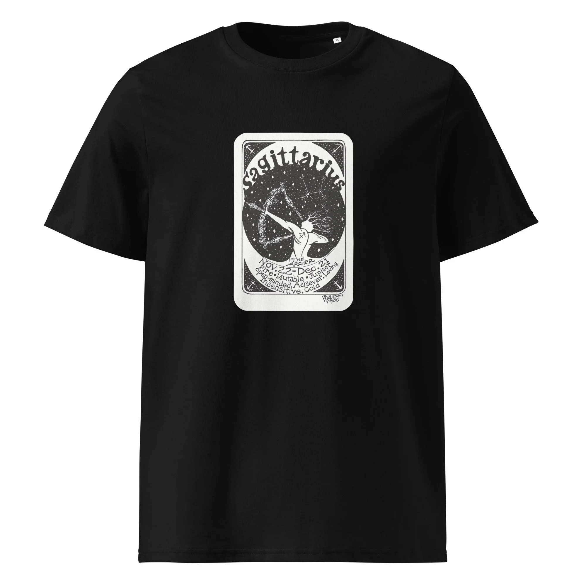 SAGITTARIUS unisex organic cotton t-shirt in black