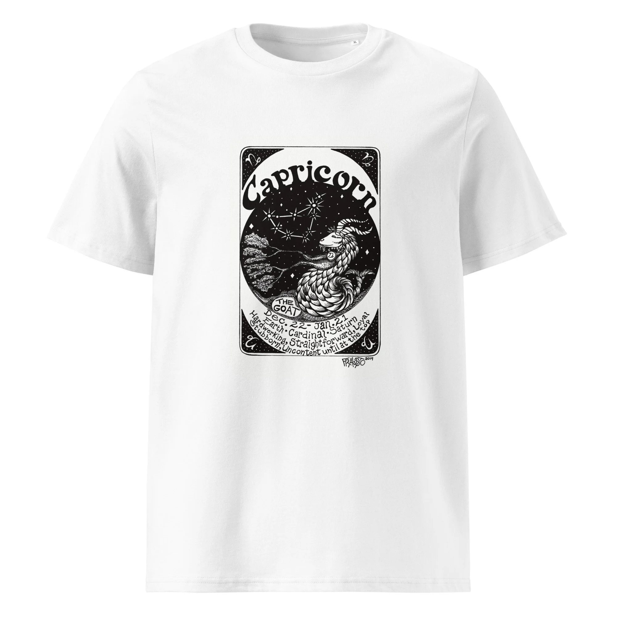 CAPRICORN unisex organic cotton t-shirt in white